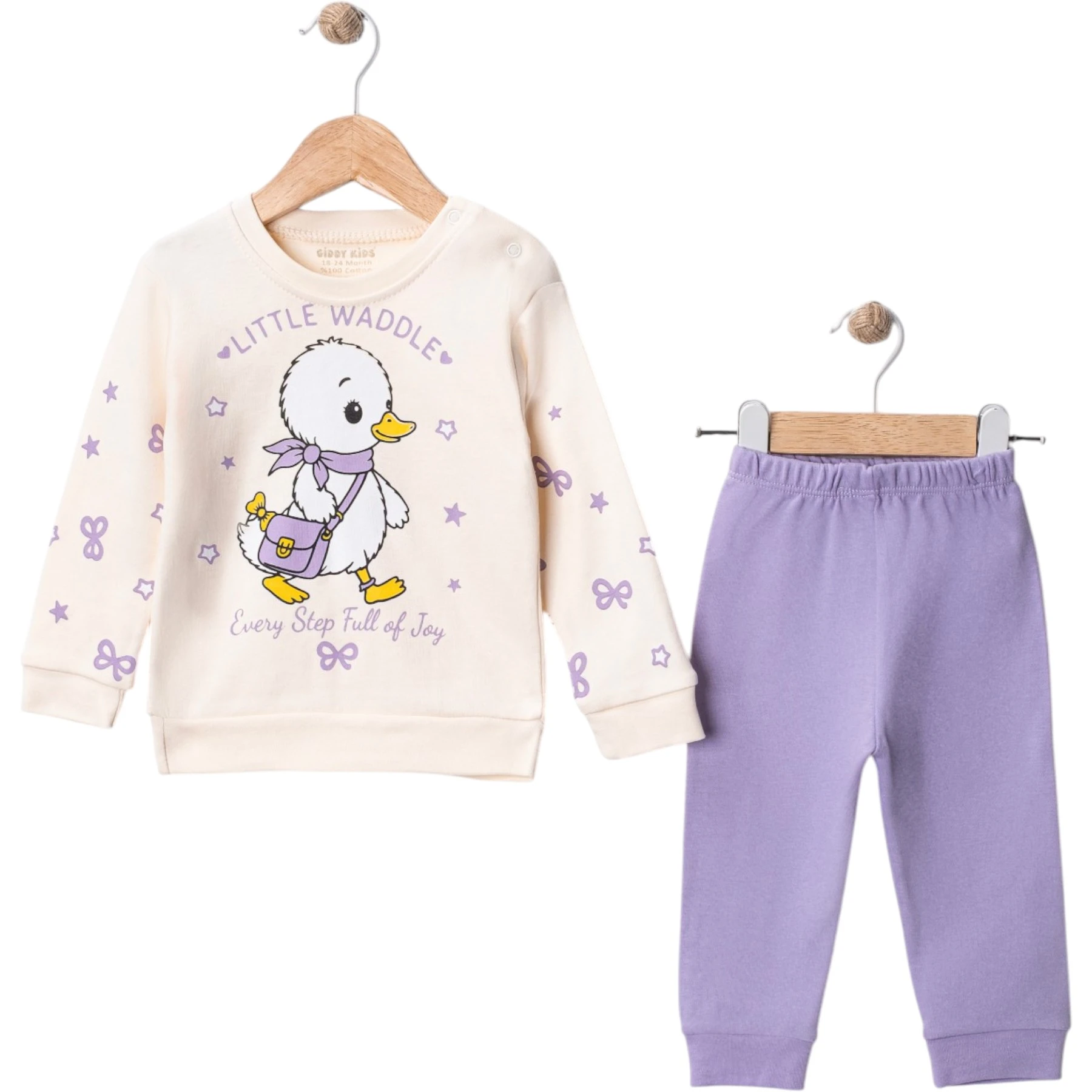 LİTTLE WADDLE BASKILI İNTERLOK PENYE KIZ TKM 9 Ay,12 Ay,18 Ay,2Y Kız