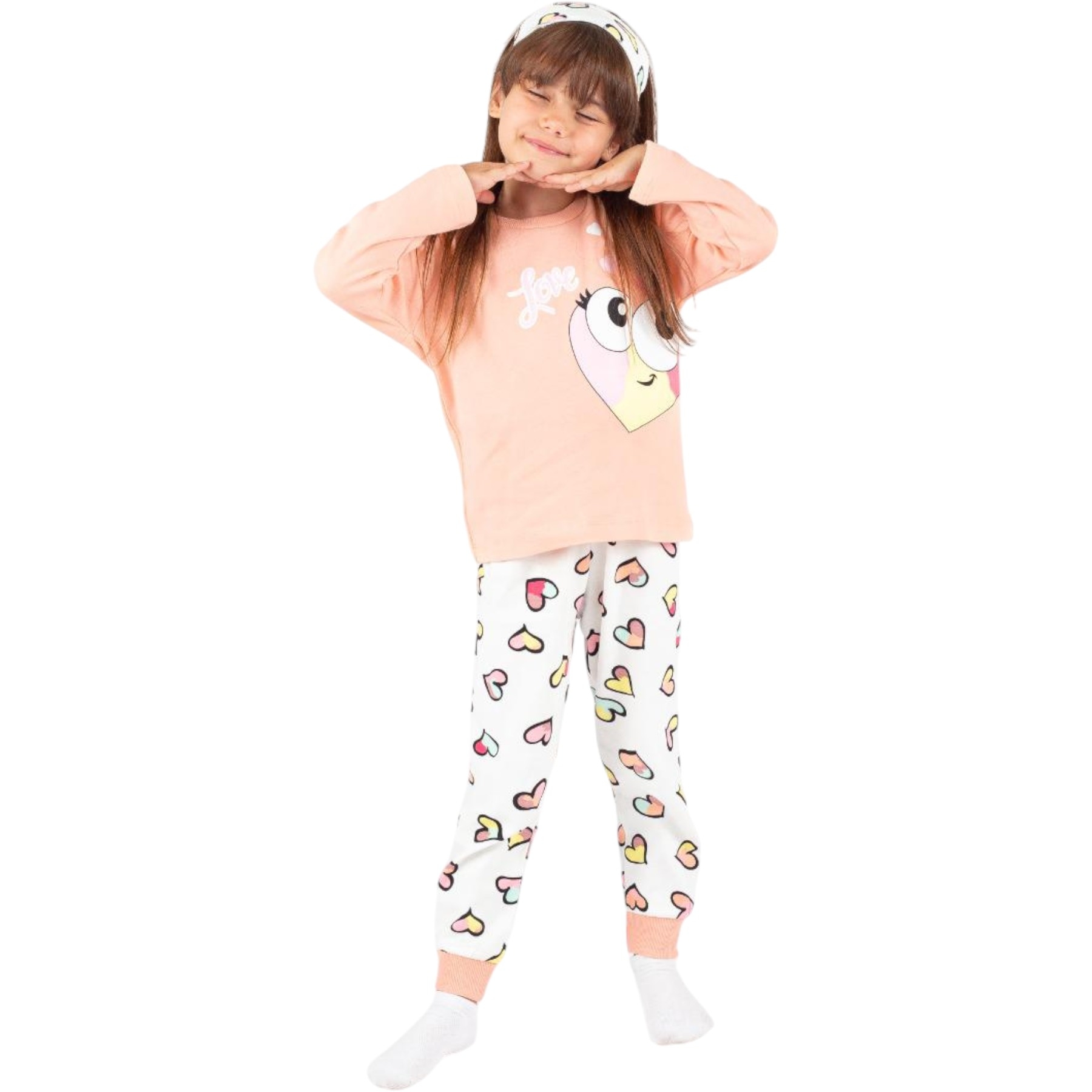 LOVE KALPLİ PİJAMA TAKIMI 3Y,4Y,5Y,6Y Kız