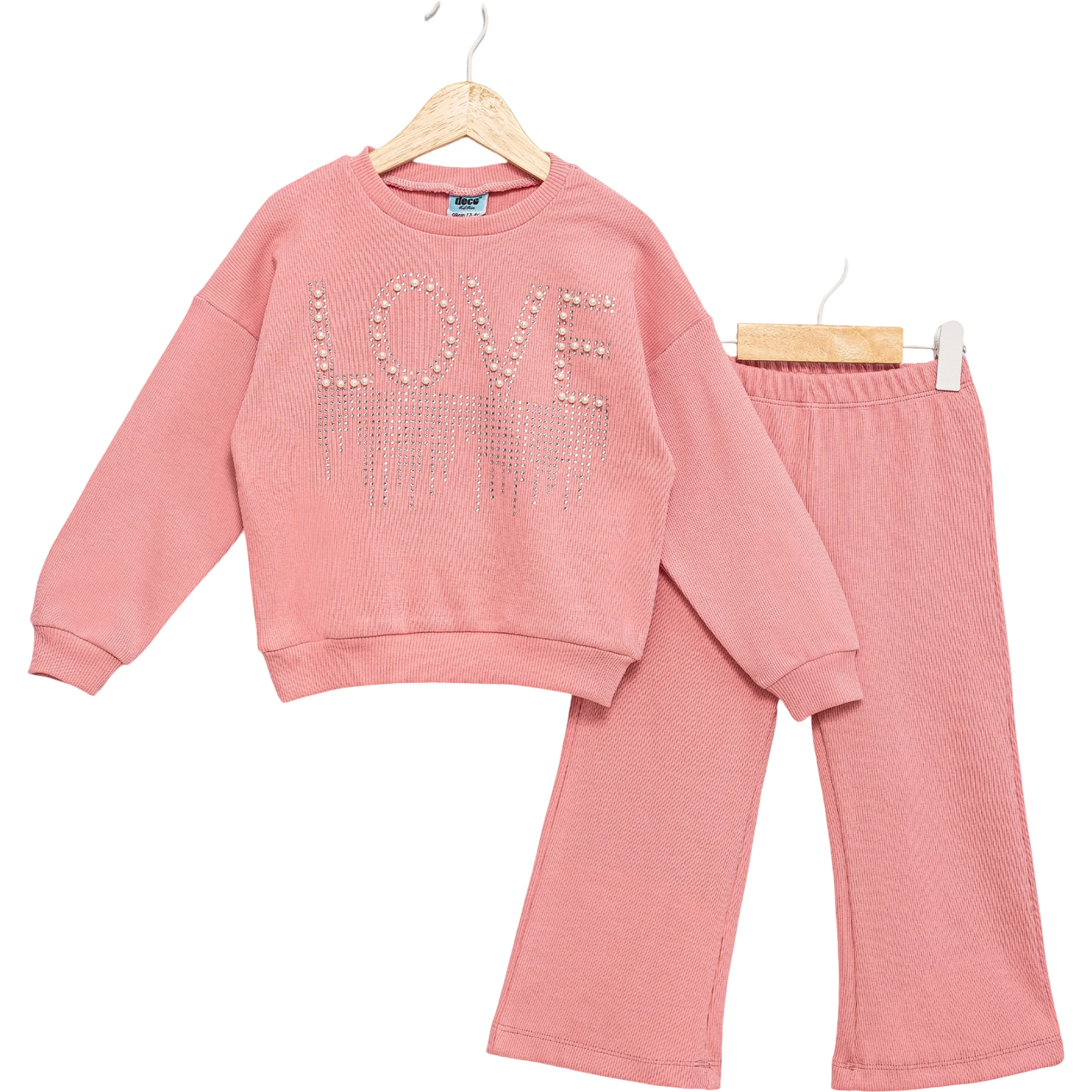LOVE TAŞ BASKILI KAŞKORSE KIZ TAKIM 2Y,3Y,4Y,5Y Kız