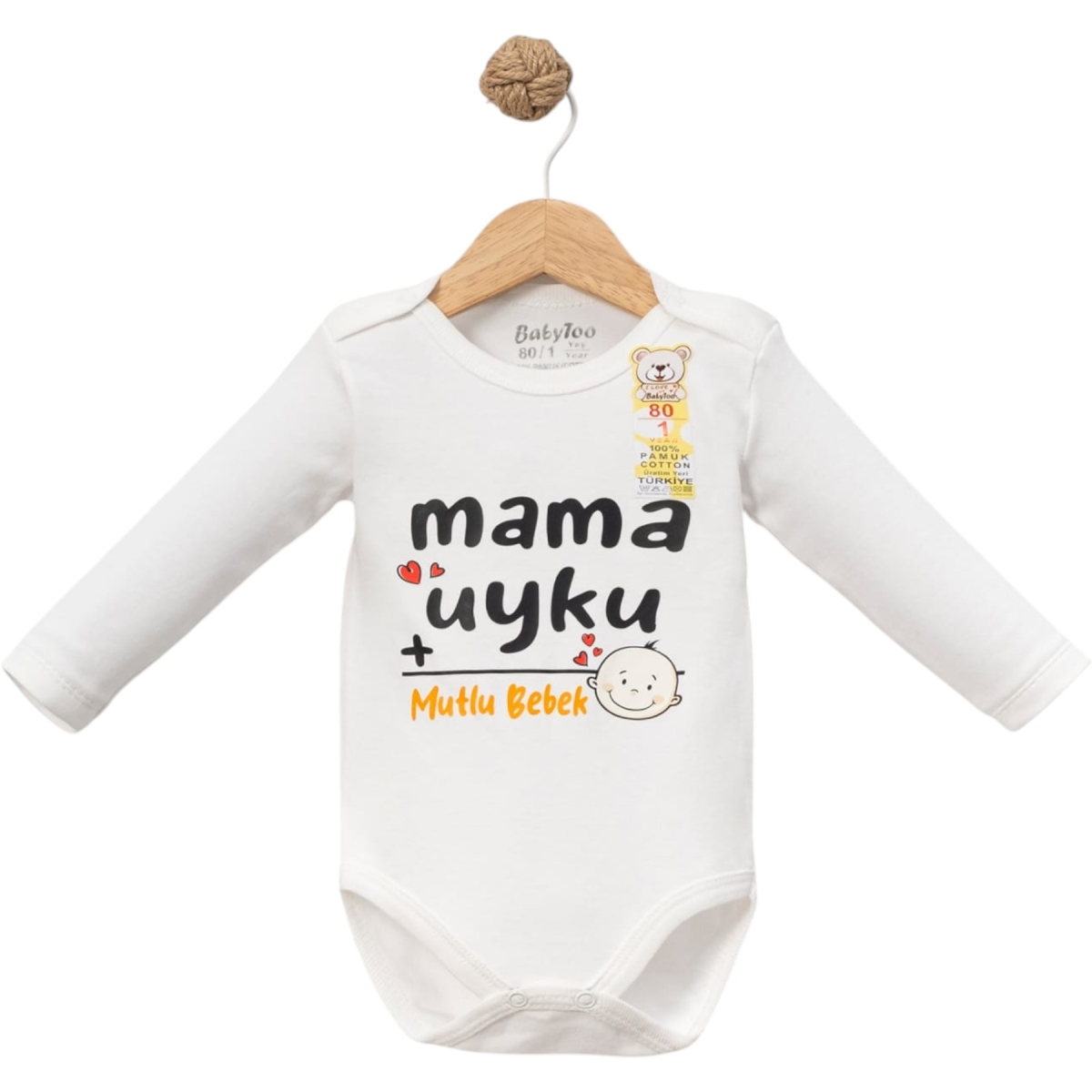 MAMA UYKU BASKILI UZUN KOLLU BADİ KUCUK 1 Ay,3 Ay,6 Ay,9 Ay Uni