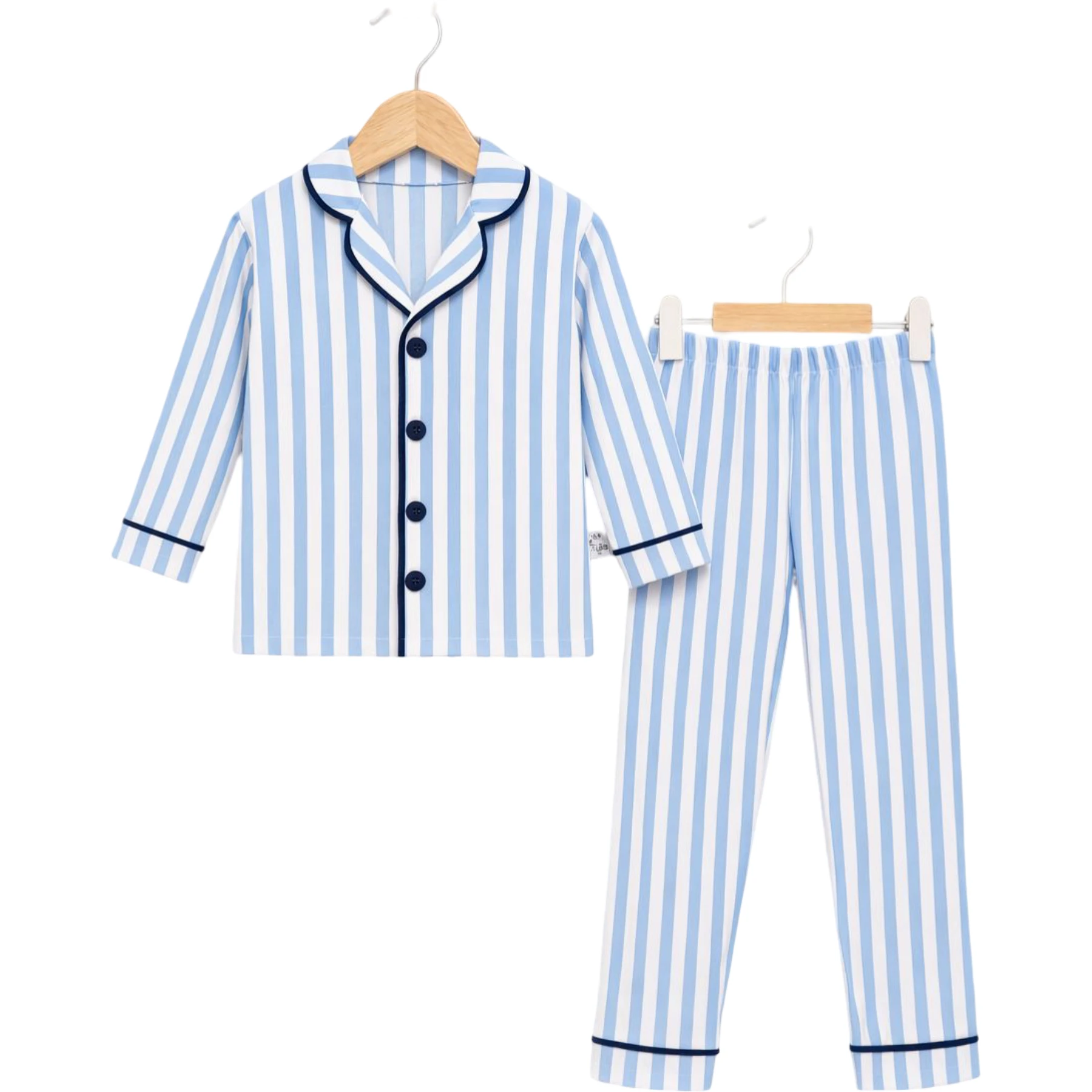 MAVİ ÇİZGİLİ YAKALI PIJAMA TAKIM  7Y,8Y,9Y Erkek