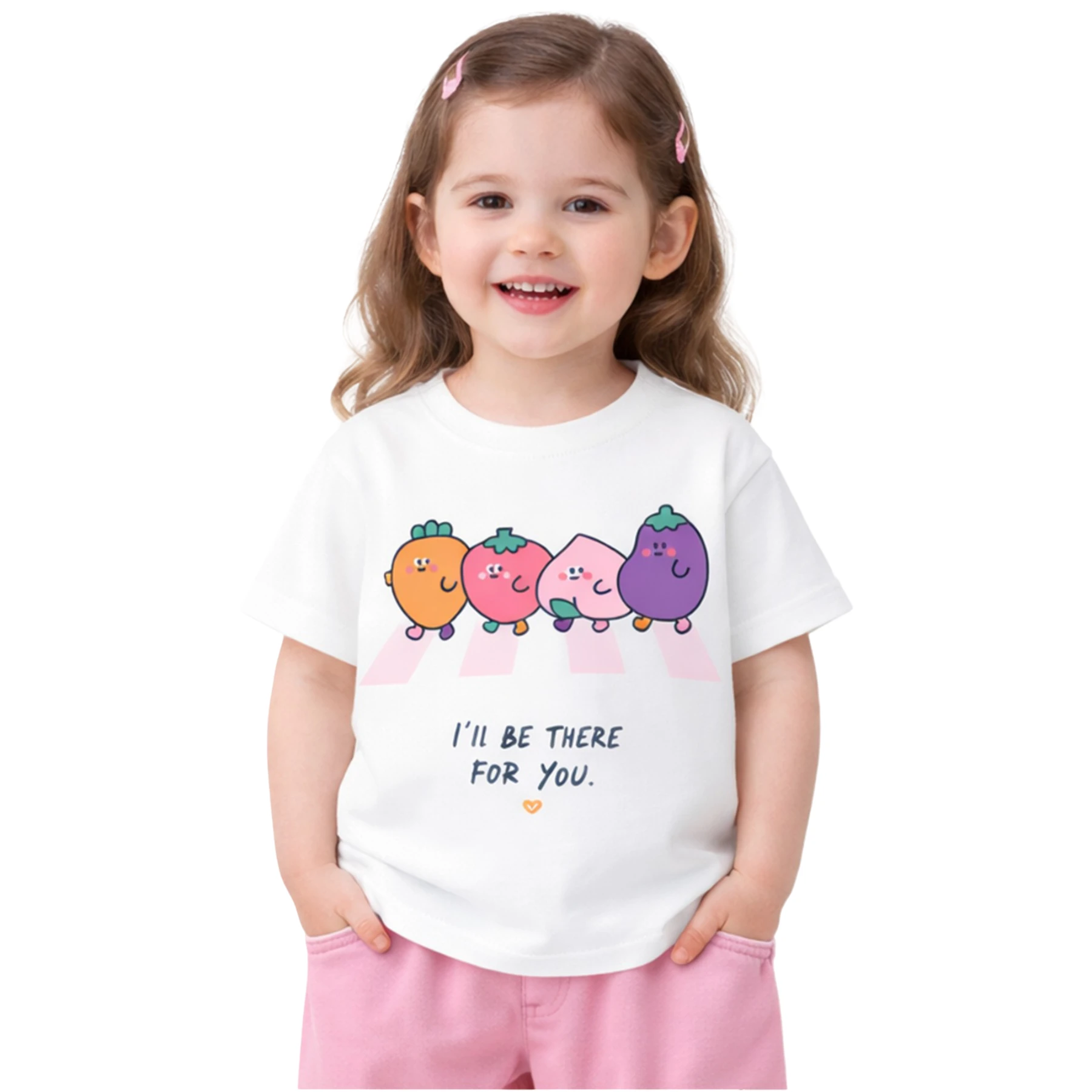 MEYVELER BASKILI KISA KOLLU TİŞÖRT  2Y,3Y,4Y,5Y Kız