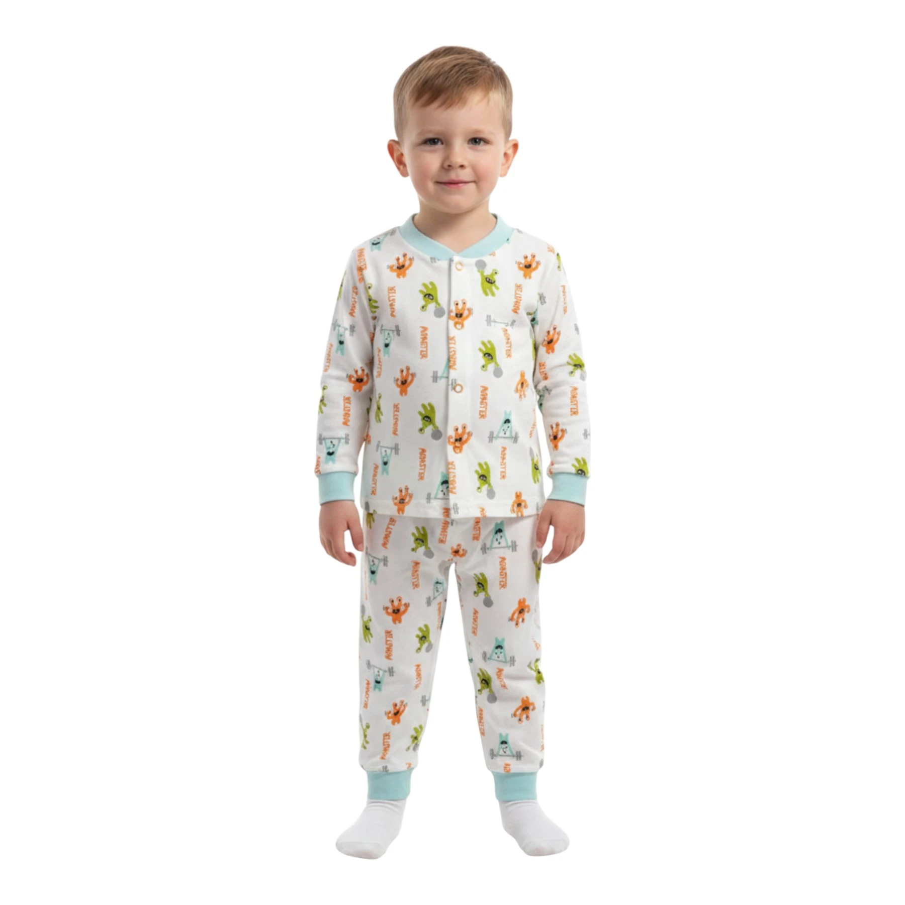 MONSTER ÇITÇITLI PİJAMA 3Y,4Y,5Y,6Y Erkek