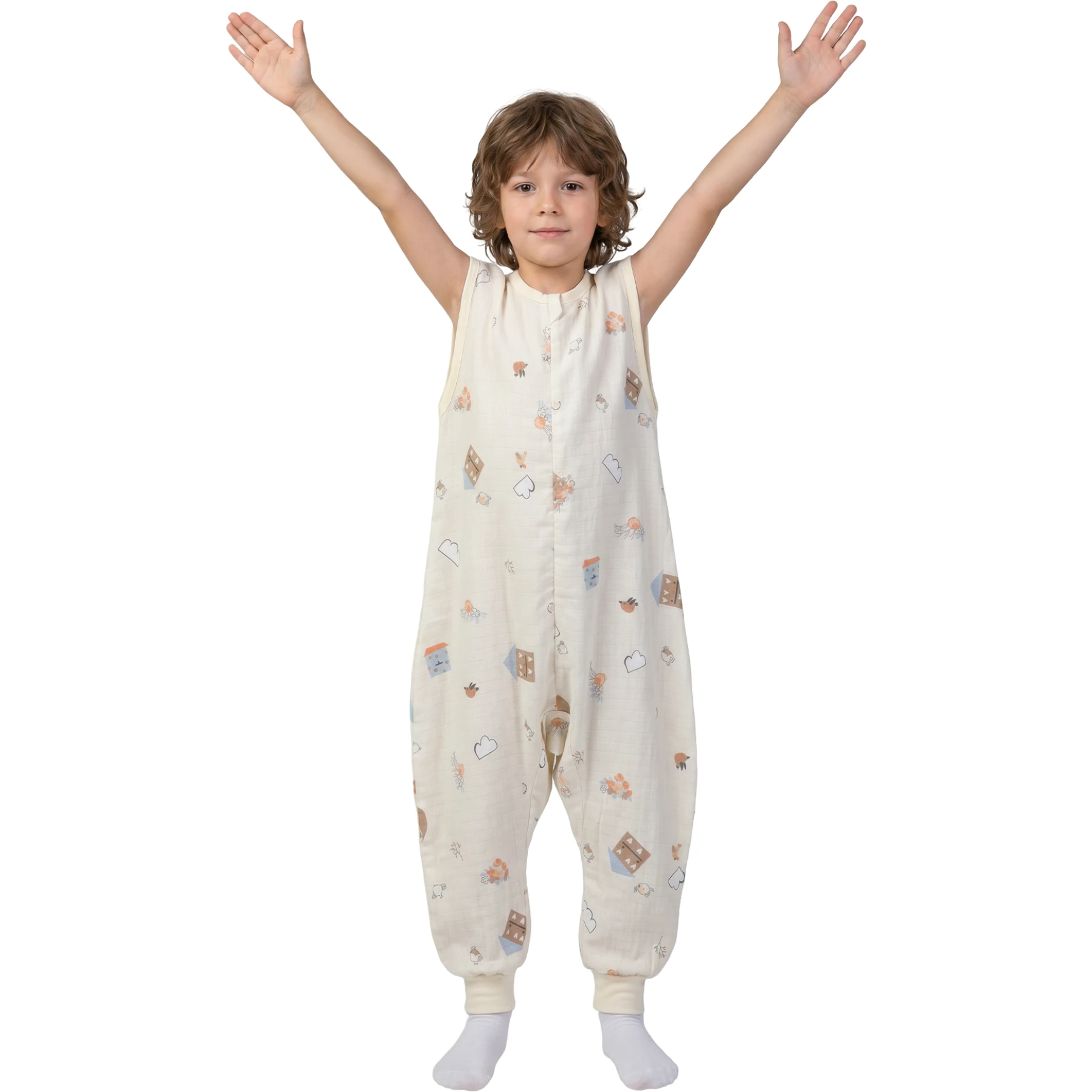 MÜSLİN GENİŞ ASKILI 0.5 TOG UYKU TULUMU 12 Ay,2Y,3Y,4Y,5Y,6Y,7Y Uni