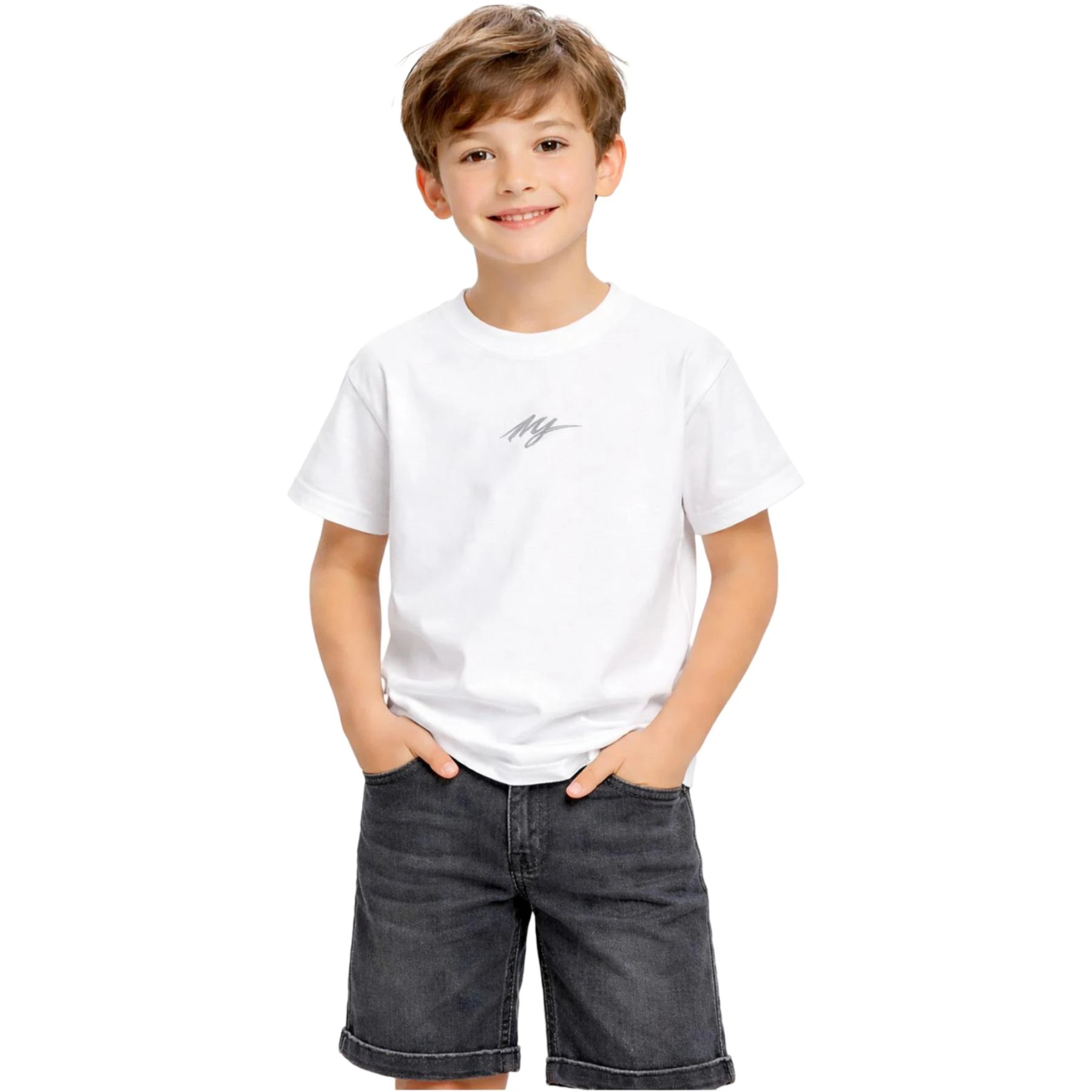 MY BASKILI KISA KOLLU TİŞÖRT 6Y,7Y,8Y,9Y Erkek