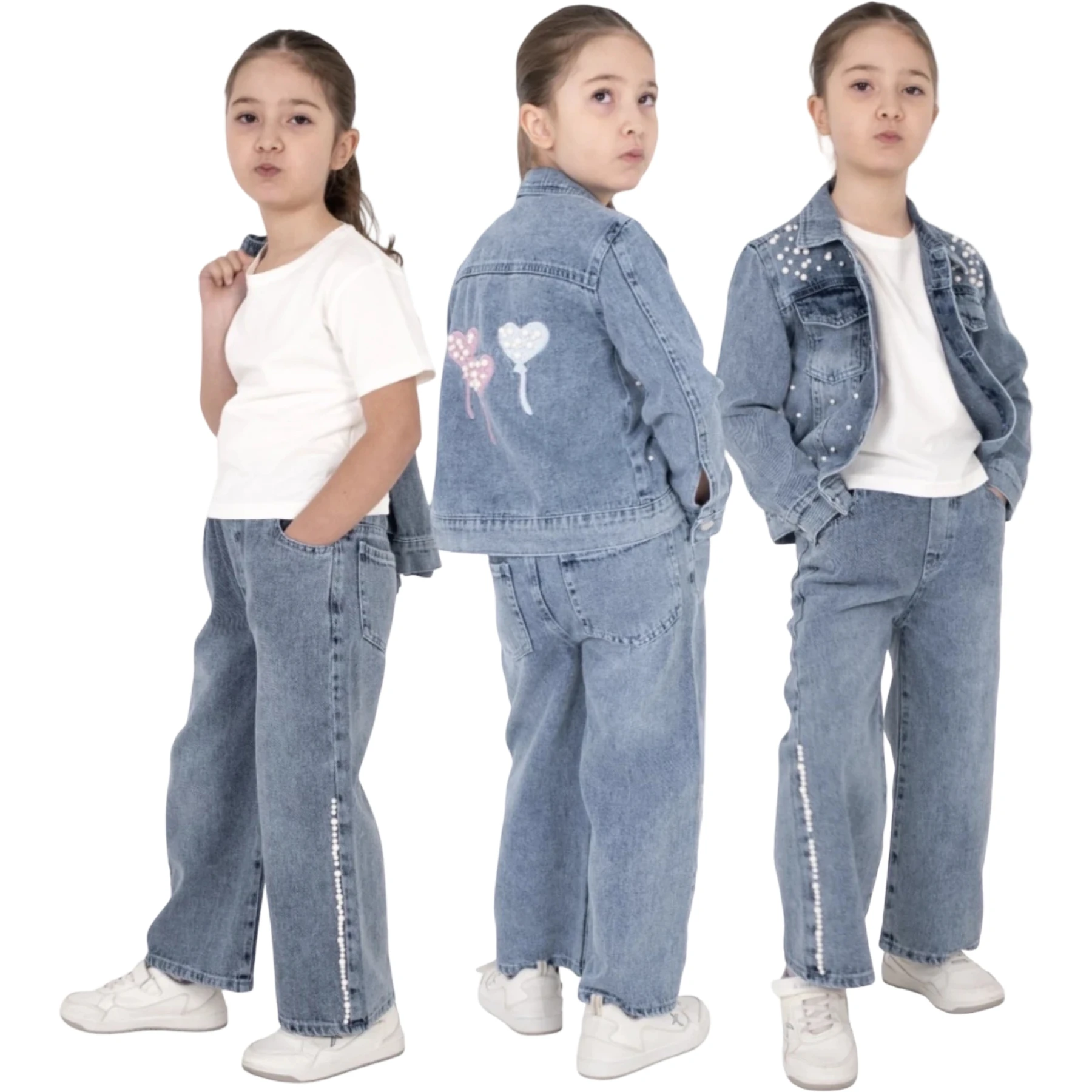 NAKIŞLI İNCİLİ KIZ 3 LÜ TAKIM  10Y,11Y,12Y,13Y Kız