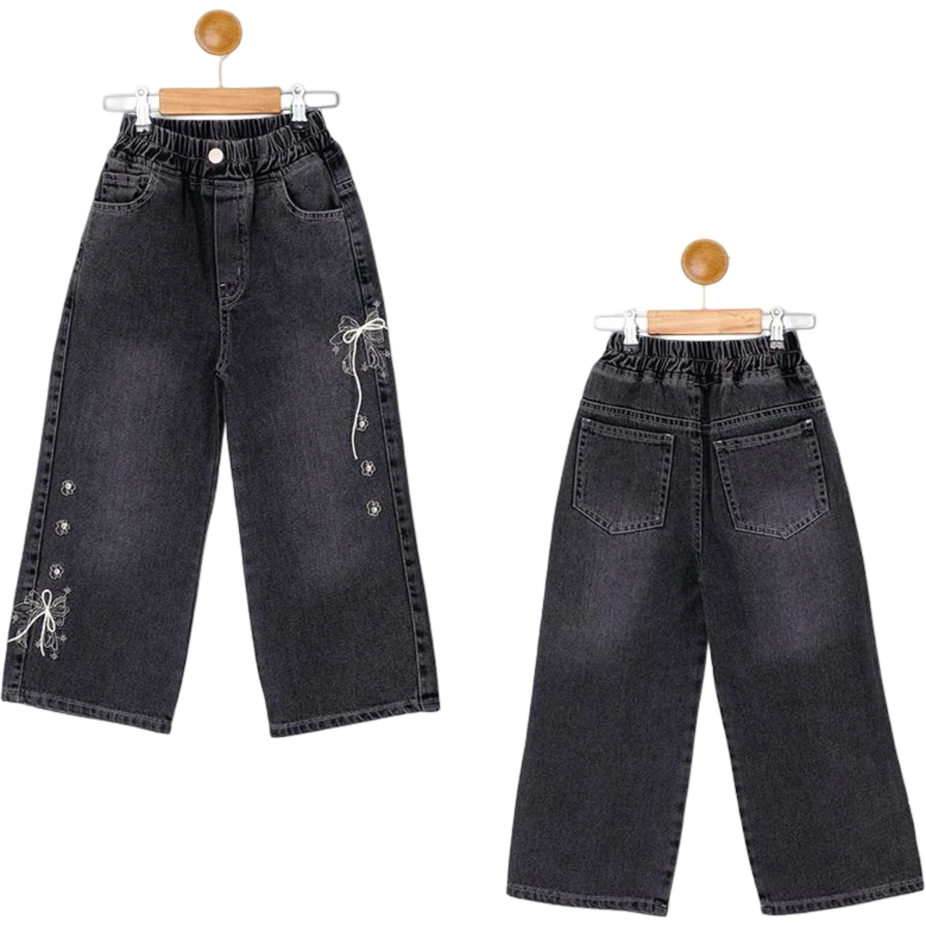 NAKIŞLI KIZ KOT PANTOLON  11Y,12Y,13Y,14Y,15Y Kız