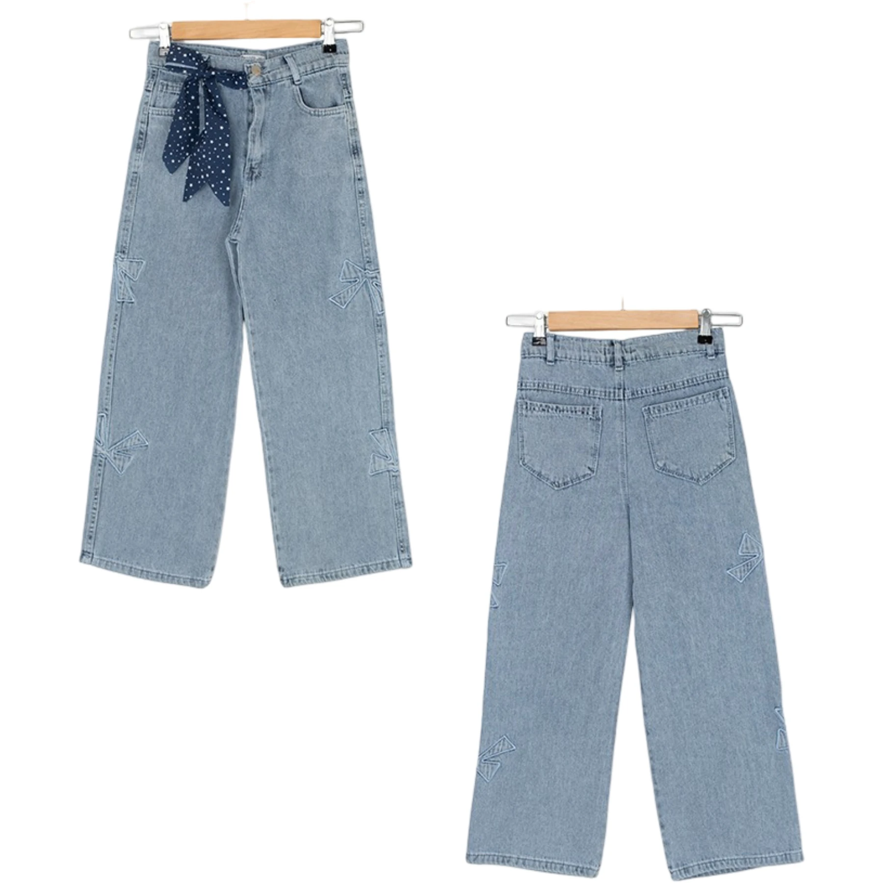 NAKIŞLI KIZ KOT PANTOLON  6Y,7Y,8Y,9Y,10Y Kız