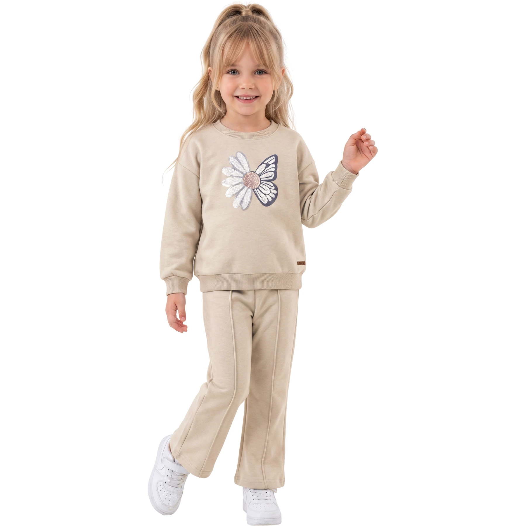 NAKIŞLI PULLU BASKILI İKİ İP KIZ TAKIM 2Y,3Y,4Y,5Y Kız