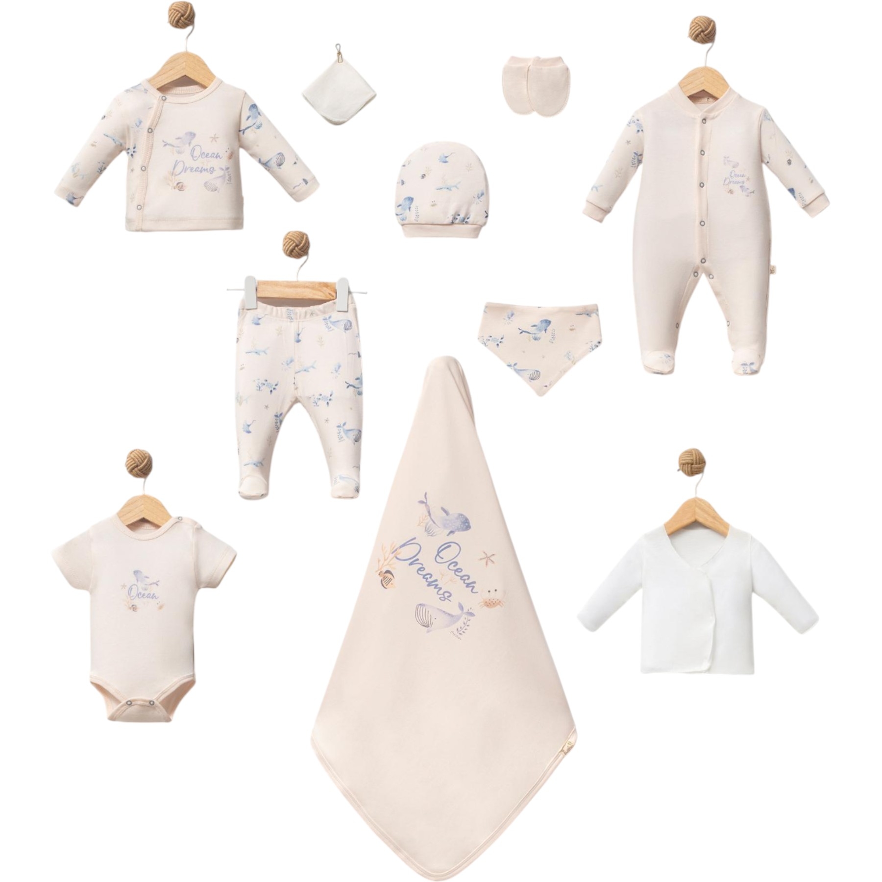 OCEAN DREAMS BEBEK 10 PARÇA KUTULU SET 1 Ay Erkek