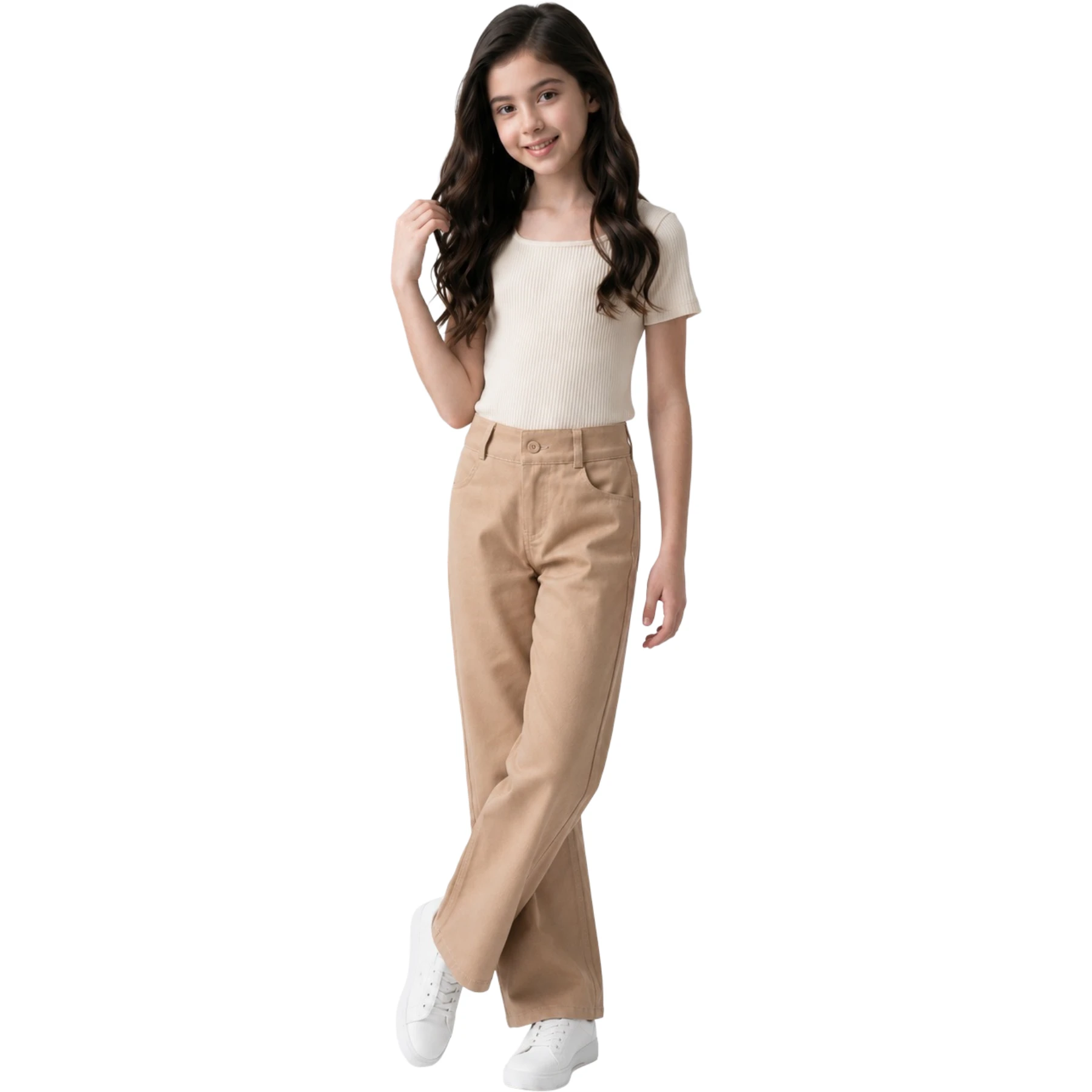 OKUL KIZ PALAZZO GABARDİN PANTOLON CAMEL 6Y,7Y,8Y,9Y,10Y Kız