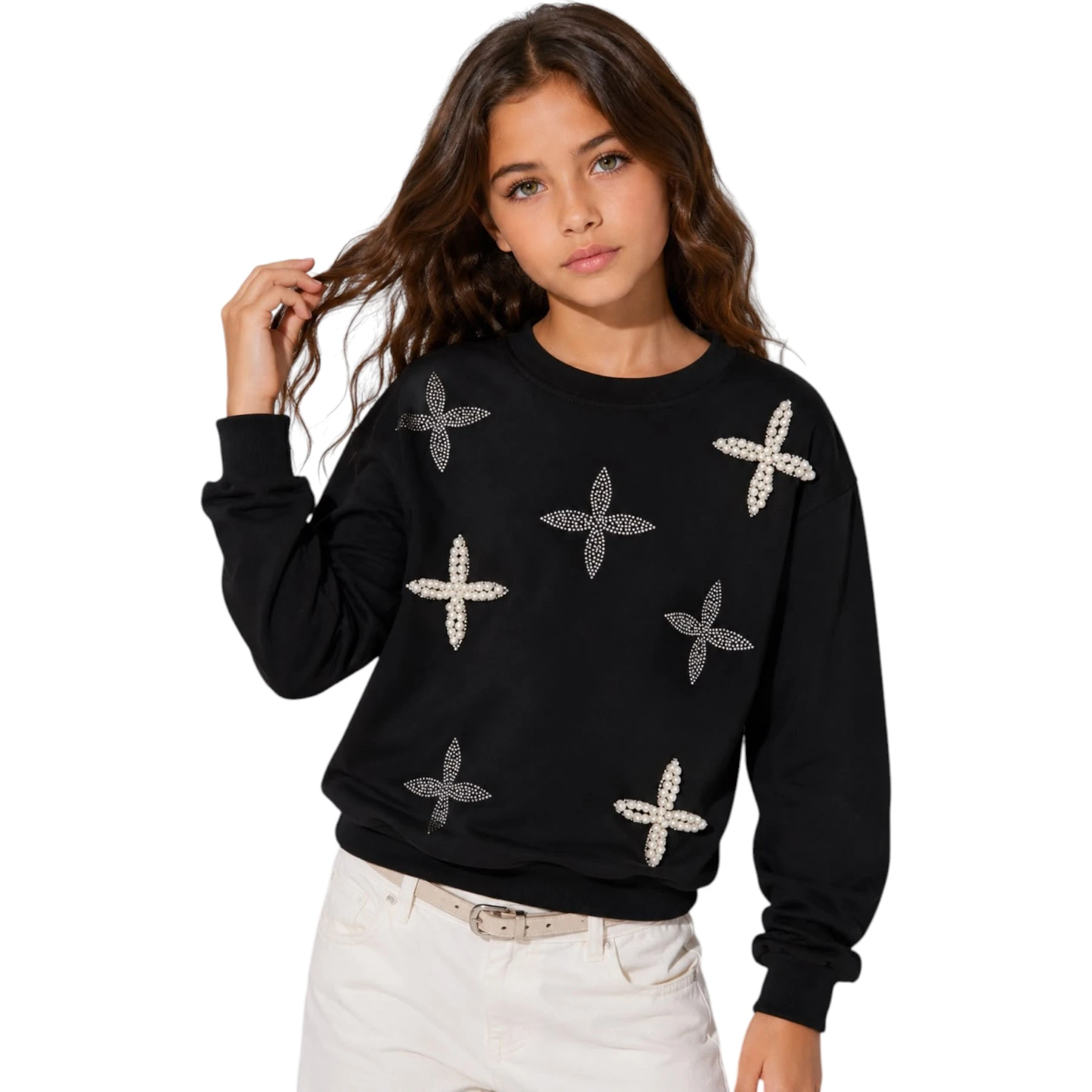 OYSHO İNCİ YILDIZLI SWEAT 7Y,8Y,9Y,10Y,11Y Kız
