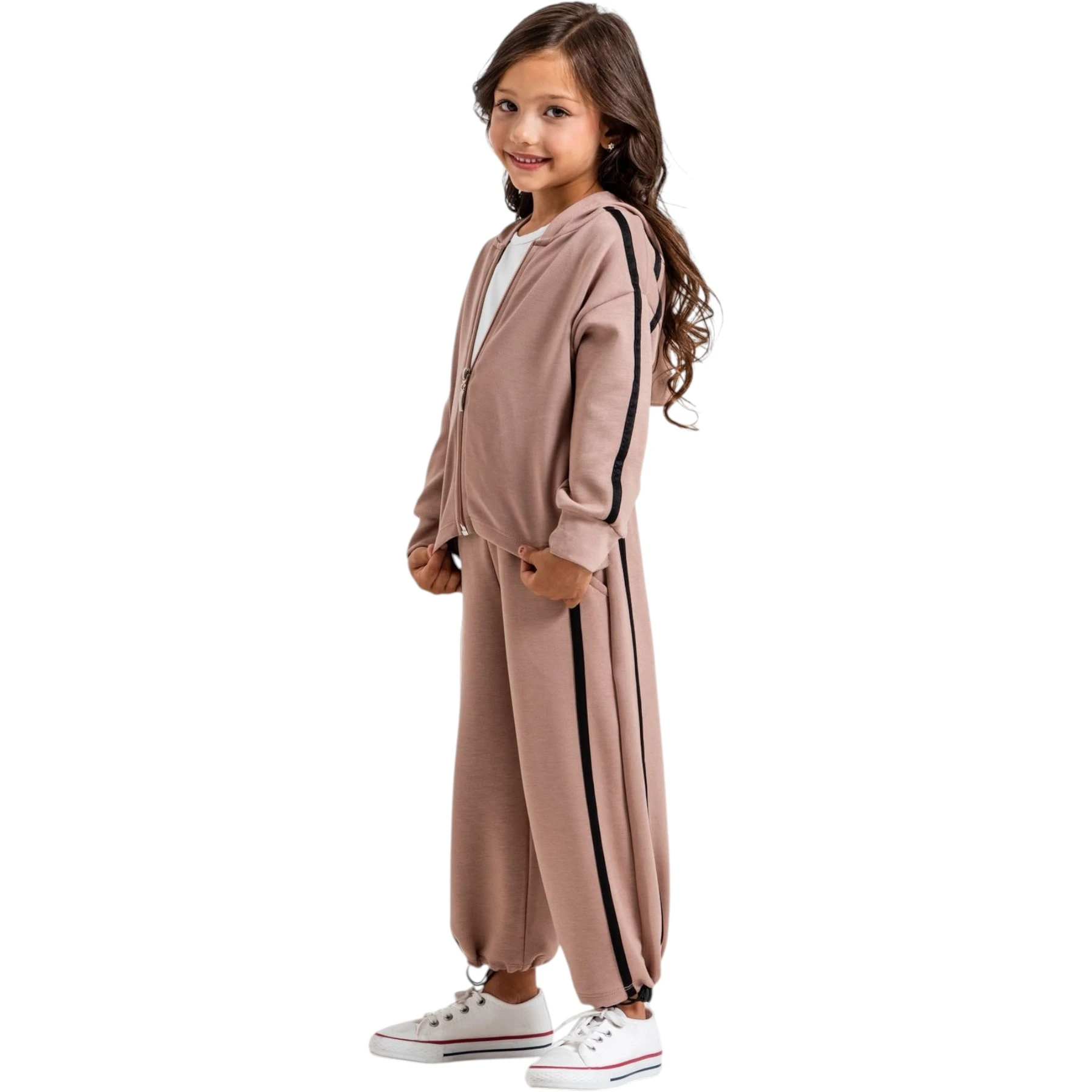 OYSHO KAPÜŞONLU ŞERİTLİ 2 Lİ KIZ TAKIM 4Y,5Y,6Y,8Y,10Y Kız