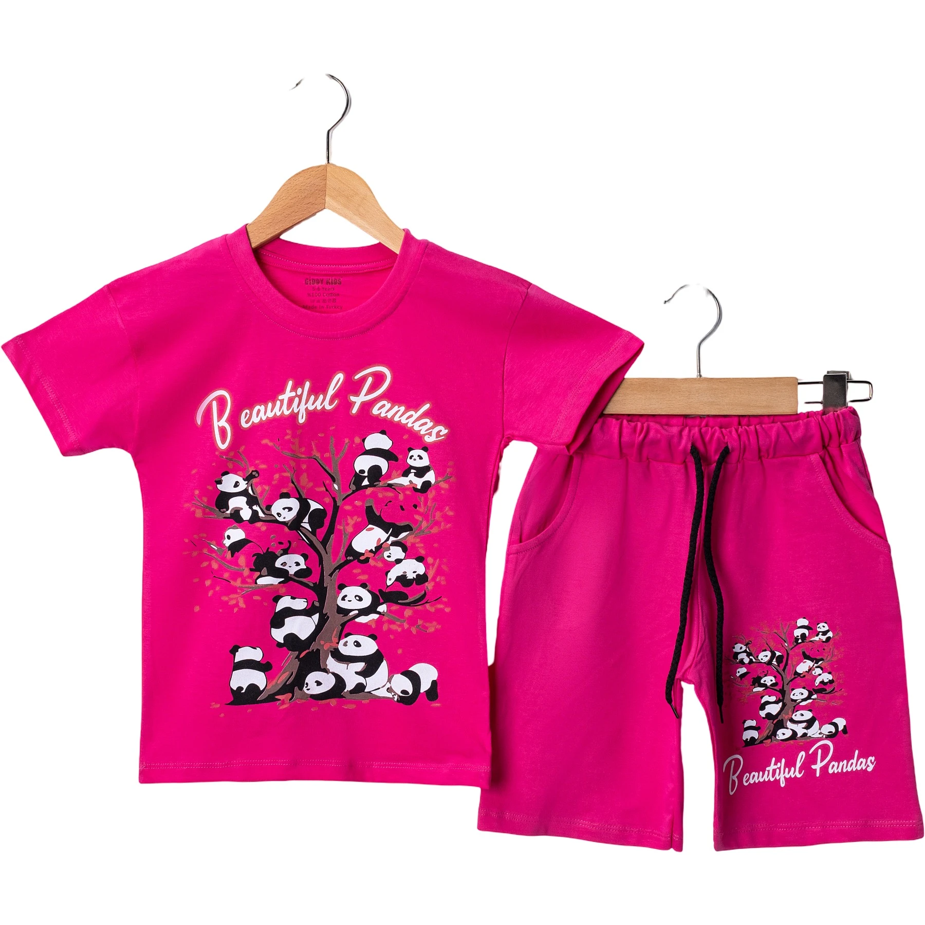 PANDA BASKILI ÜST SÜPREM ALT 2 İPLİK PENYE TKM 4Y,5Y,6Y,8Y,10Y Kız