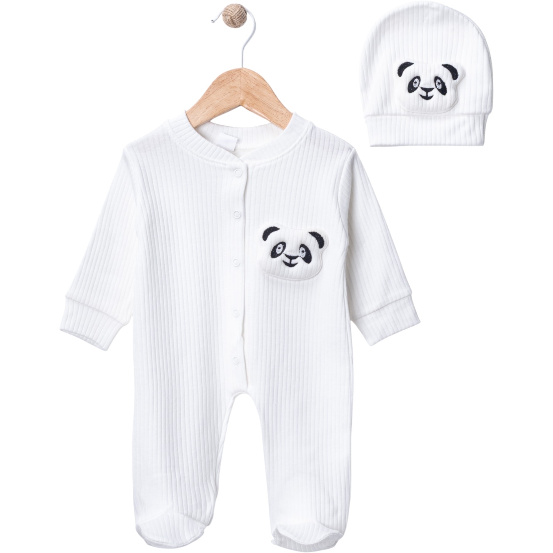 PANDA MOBİLLİ ŞAPKALI TULUM 3 Ay,6 Ay,9 Ay Uni