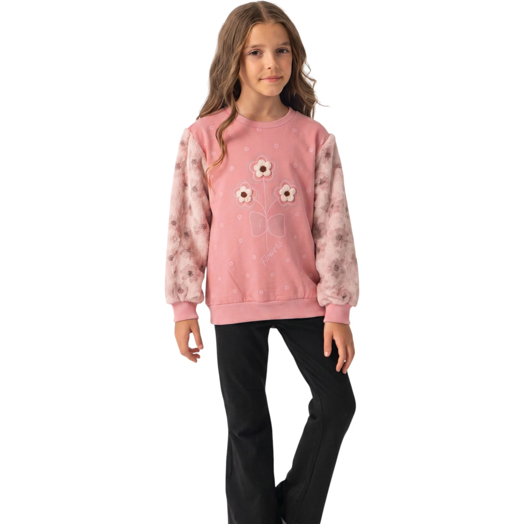 PANO PAPATYA BASKILI SWEATSHİRT 9Y,10Y,11Y,12Y Kız