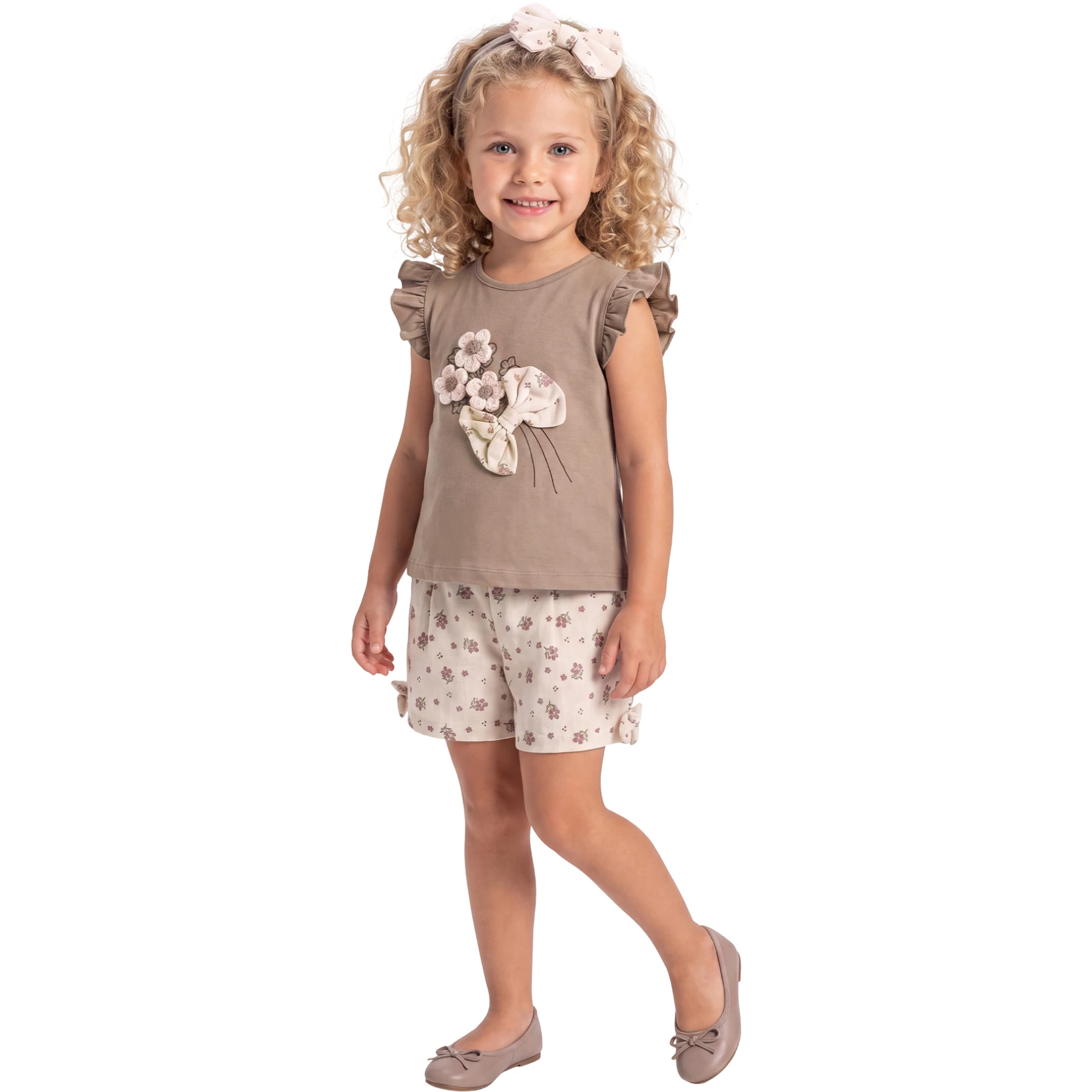 PAPATYA AKSESUARLI FİYONKLU KIZ TAKIM 2Y,3Y,4Y,5Y Kız