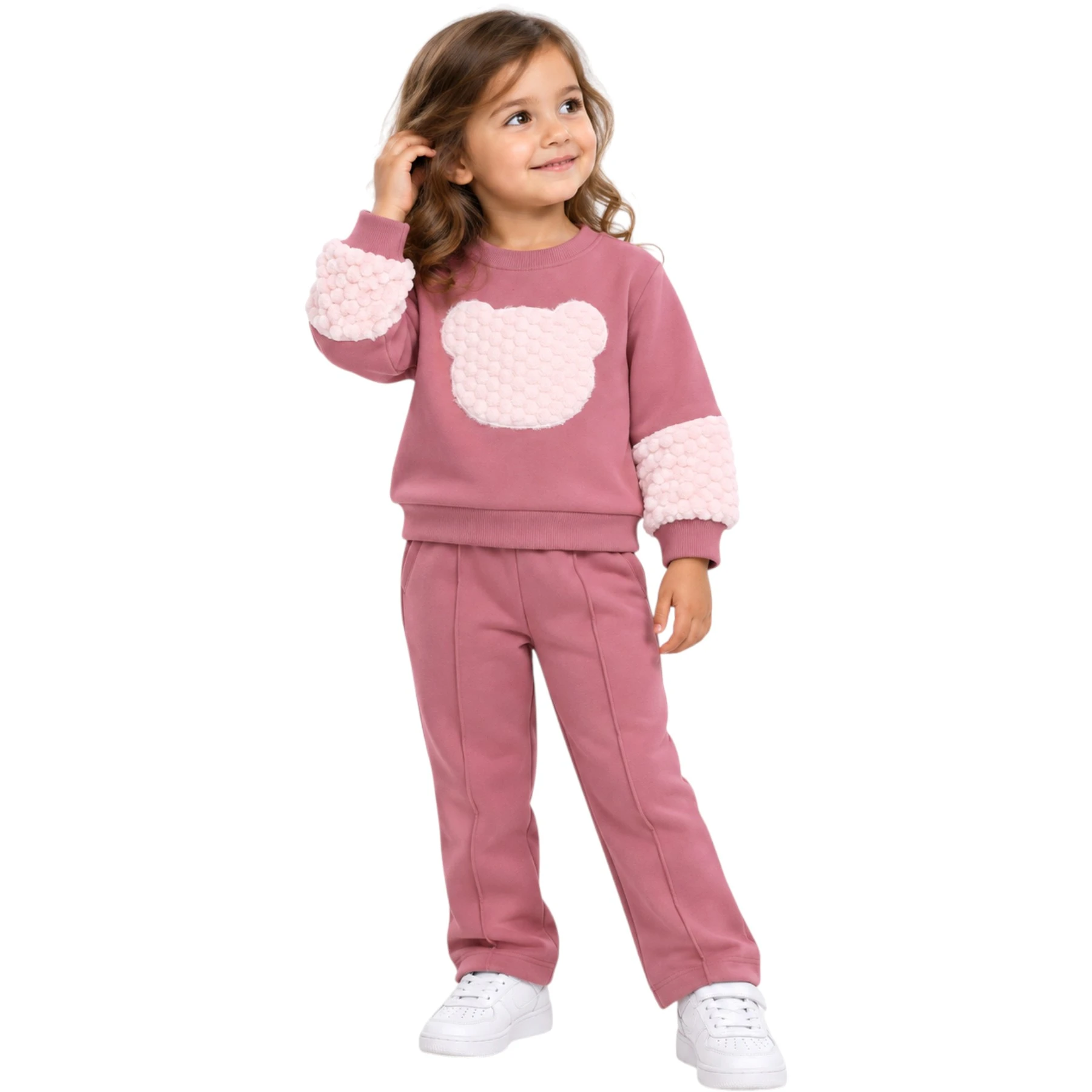 PELUŞ NAKIŞLI 3 İP KIZ TAKIM 25 YAŞ 2Y,3Y,4Y,5Y Kız