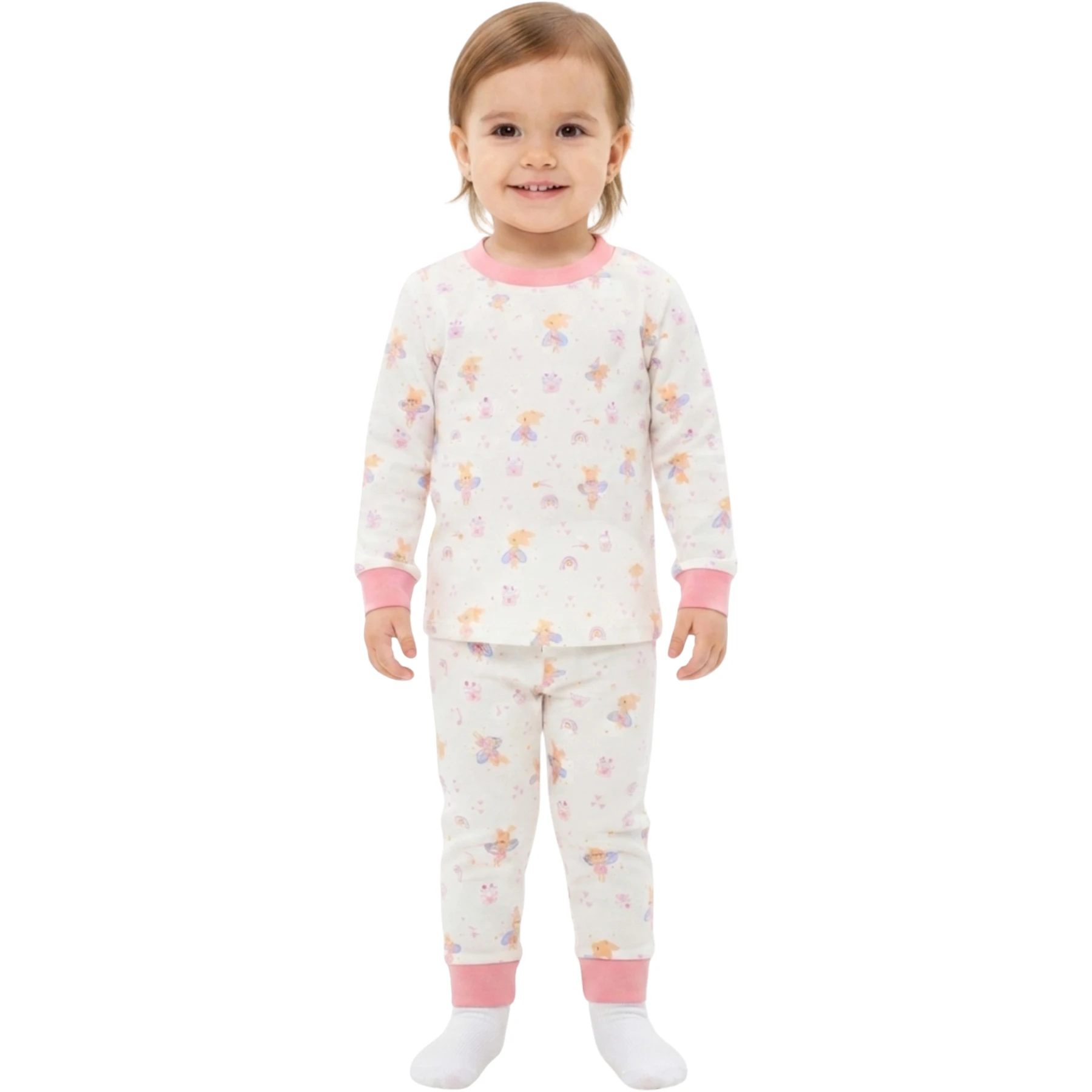 PERİLİ BALERİN BİSİKLET YAKA PİJAMA TAKIMI 6 Ay,12 Ay,18 Ay,2Y Kız
