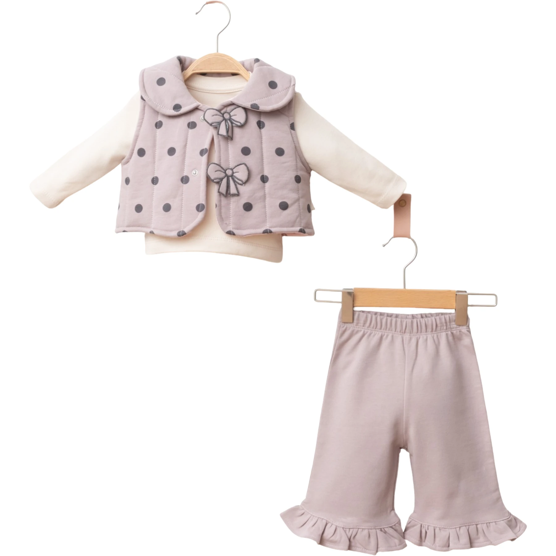 POLKA YELEKLİ TAKIM 6 Ay,12 Ay,18 Ay Kız