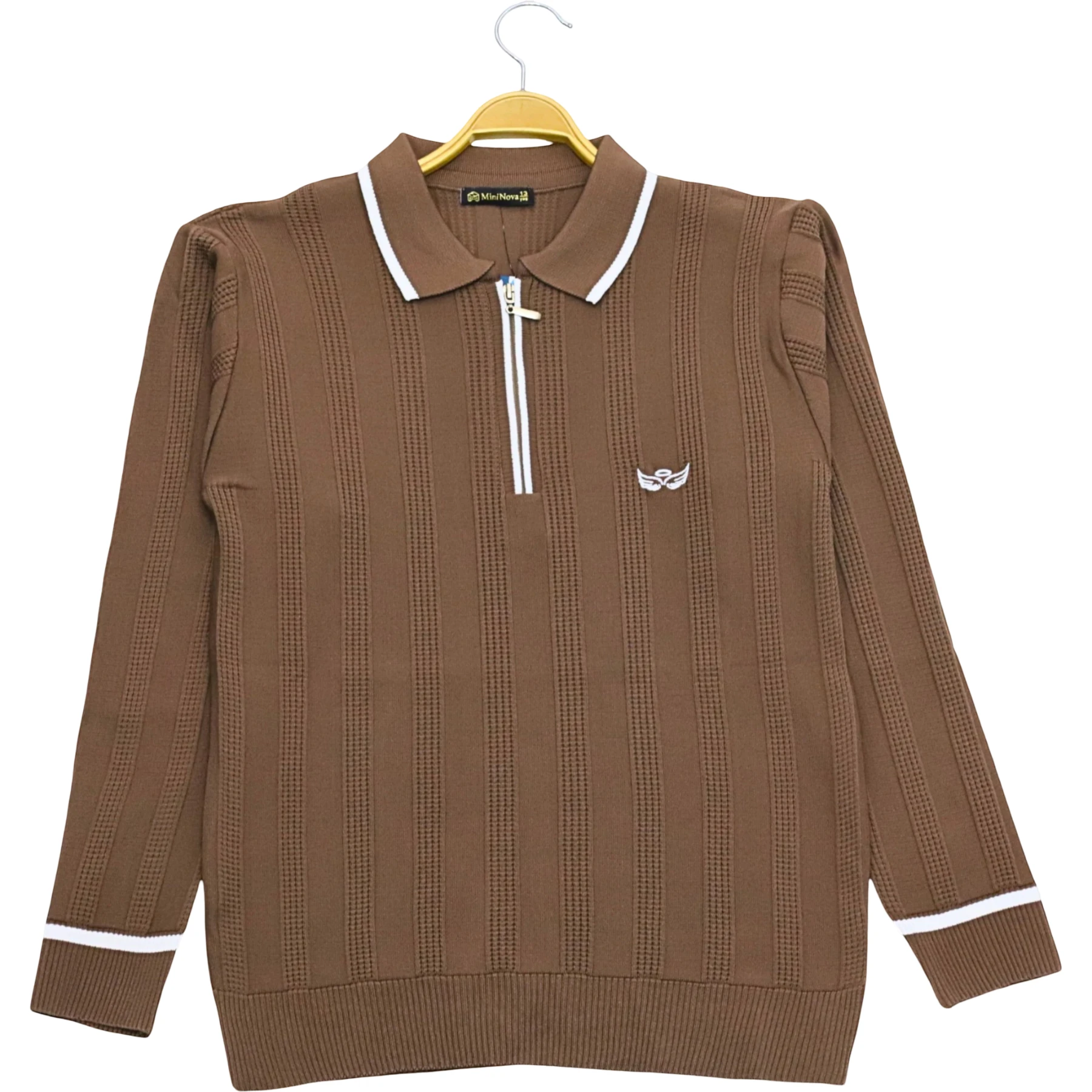 POLO YAKA FERMUARLI KANAT NAKIŞ SWEAT 13Y,14Y,15Y,16Y Erkek
