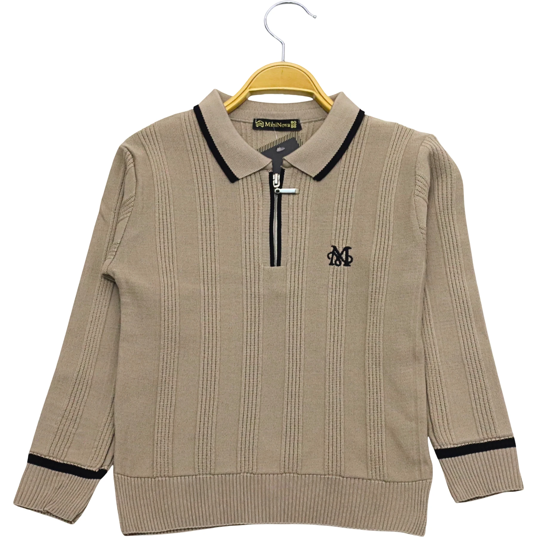 POLO YAKA FERMUARLI KOL ÇİZGİLİ SWEAT 9Y,10Y,11Y,12Y Erkek