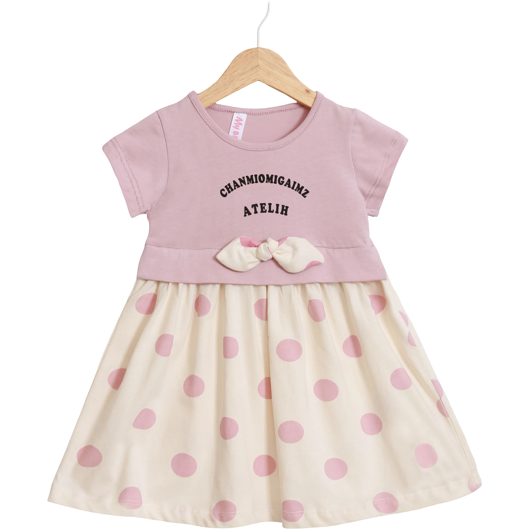 PUANLI FİYONKLU ELBİSE 2Y,3Y,4Y,5Y Kız