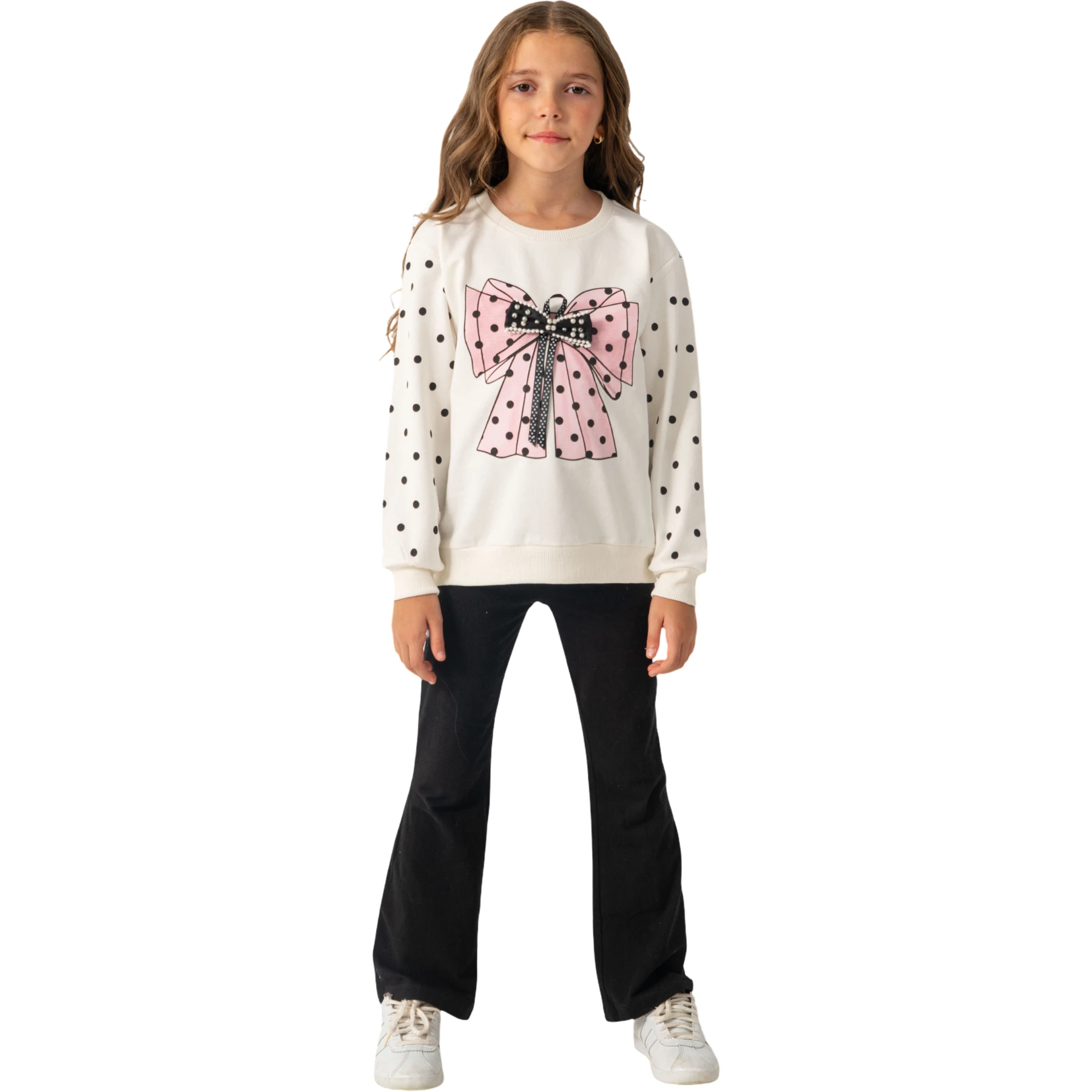 PUANTİYELİ BASKILI SWEATSHİRT 9Y,10Y,11Y,12Y Kız