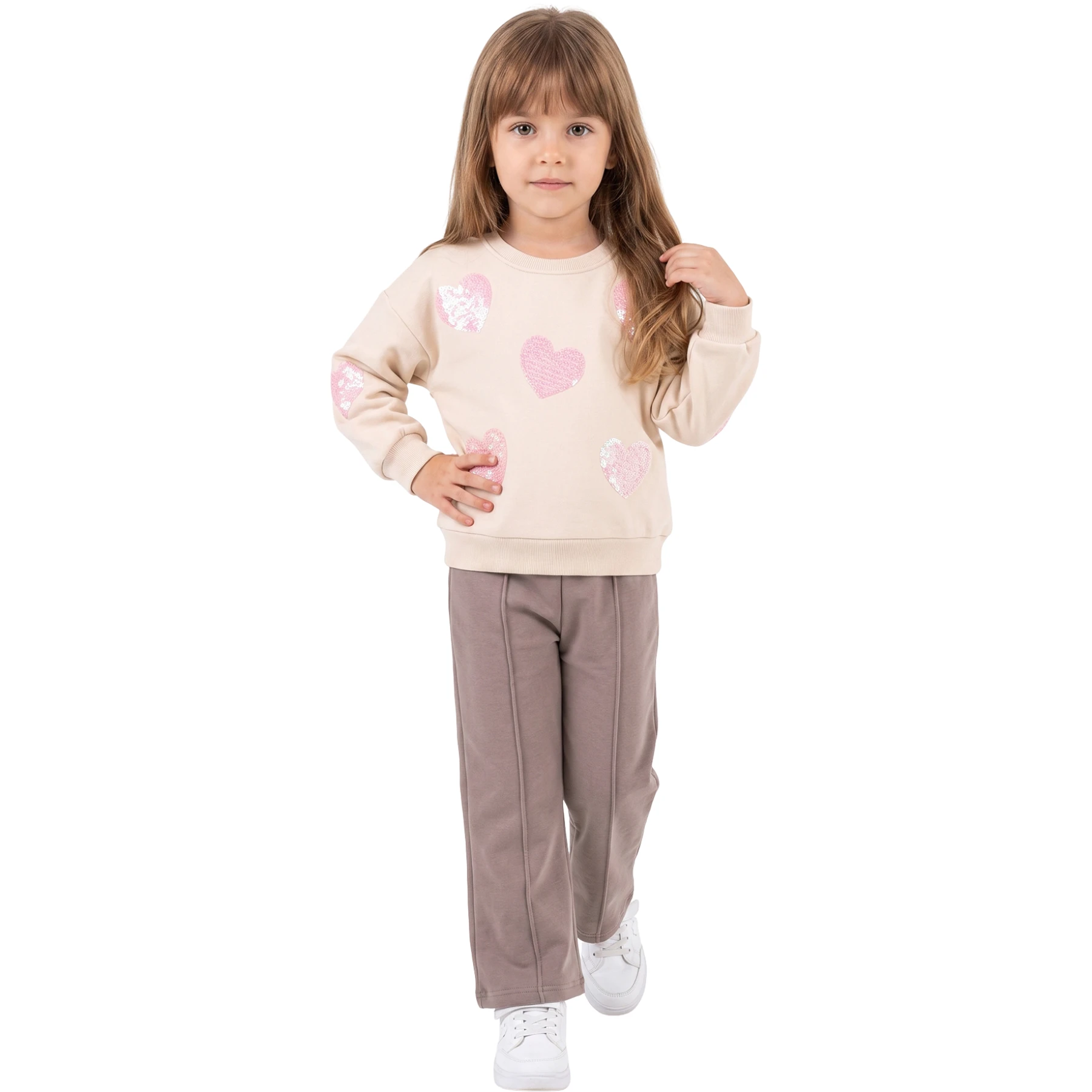 PULLU KALP NAKIŞLI ÜÇ İP KIZ TAKIM 2Y,3Y,4Y,5Y Kız