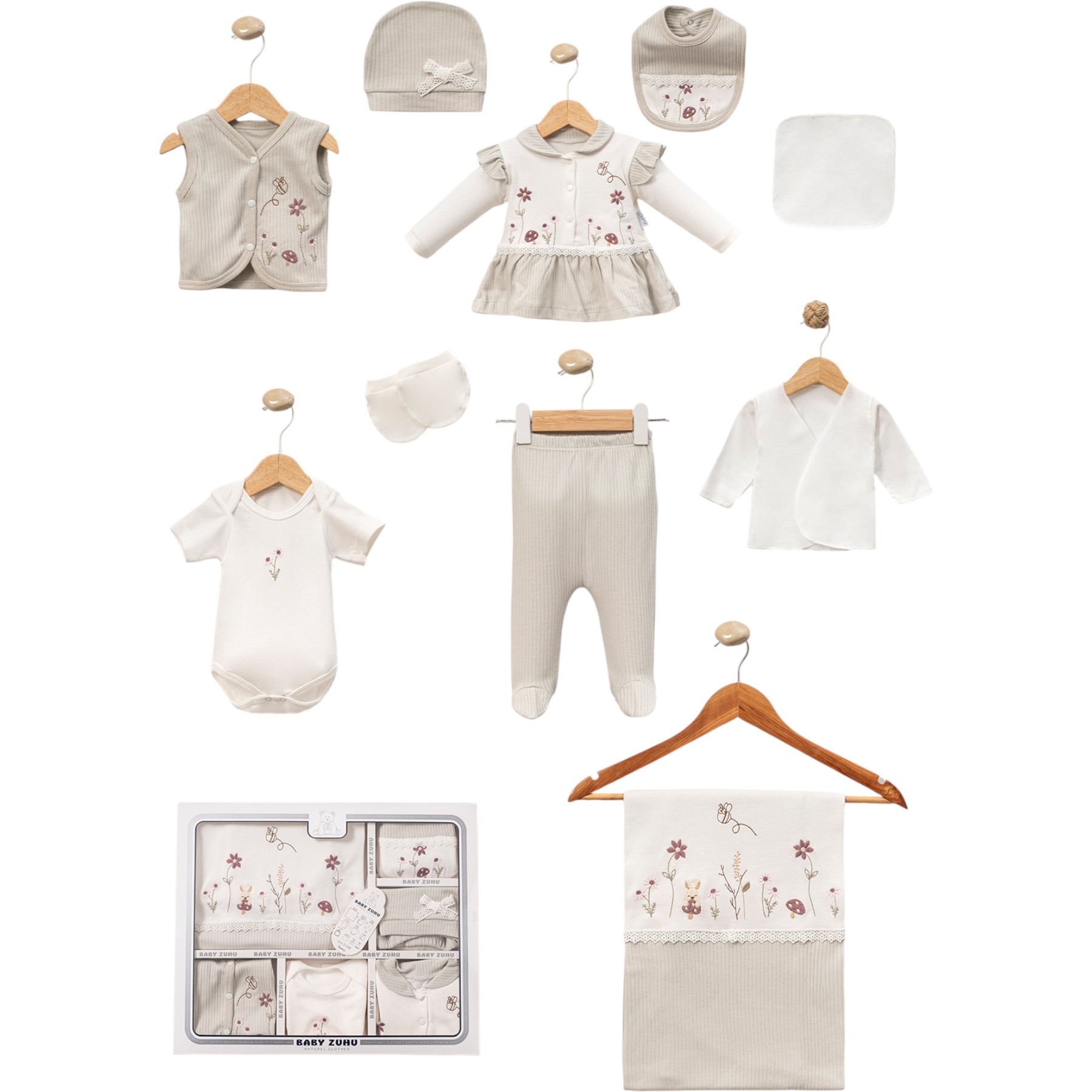 RAPORLU ARILI BEBE YAKALI 10 LU SET 1 Ay,2 Ay,3 Ay Kız