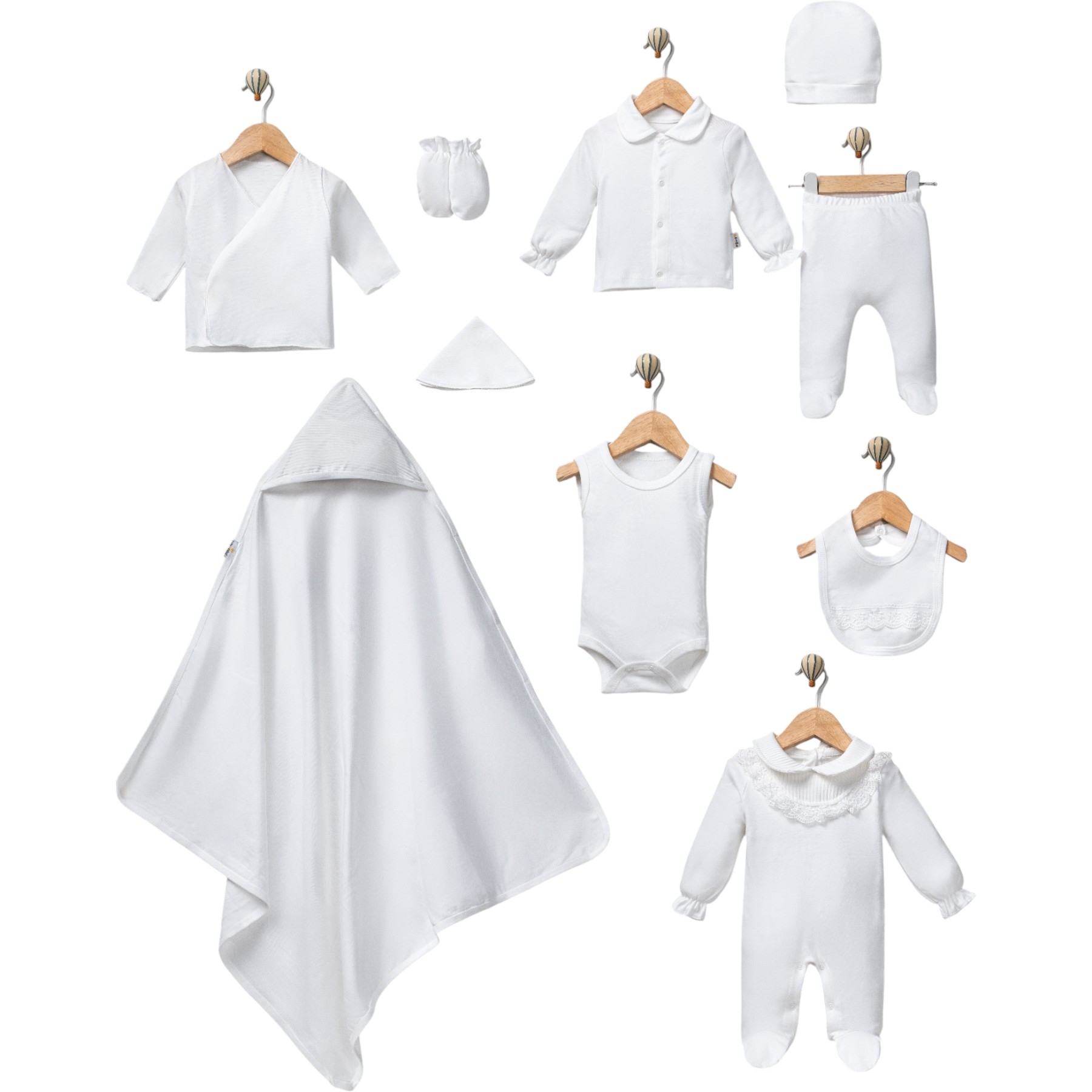 RAPORLU DANTELLİ 10 LÜ SET 1 Ay,2 Ay Kız