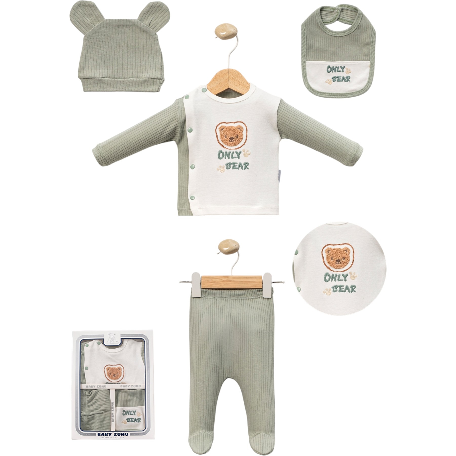 RAPORLU ONLY BEAR 5 Lİ SET 1 Ay,2 Ay,3 Ay Erkek