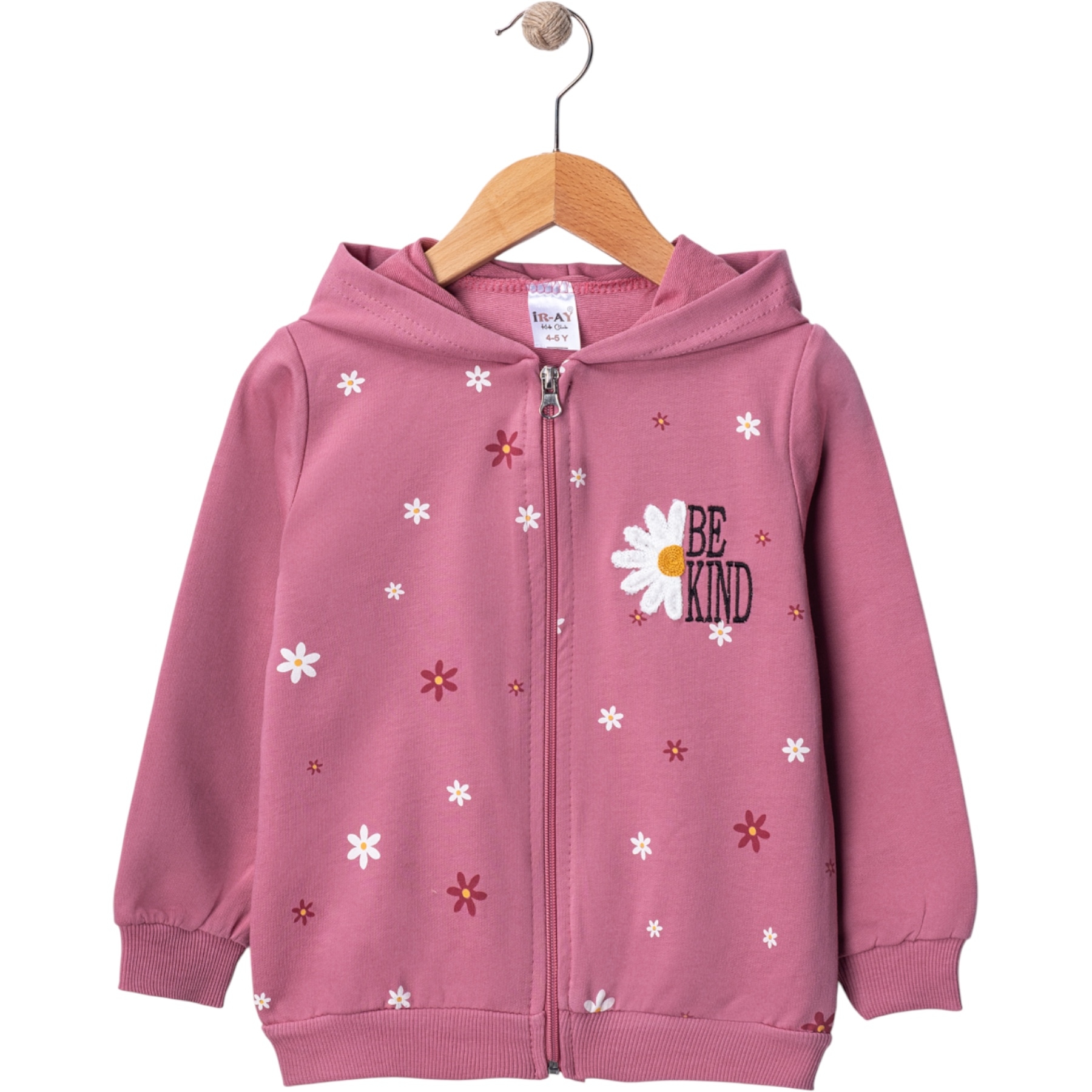 ŞARDONSUZ İKİ İPLİK  PAPATYA KIZ HIRKA 12 Ay,2Y,3Y,4Y Kız