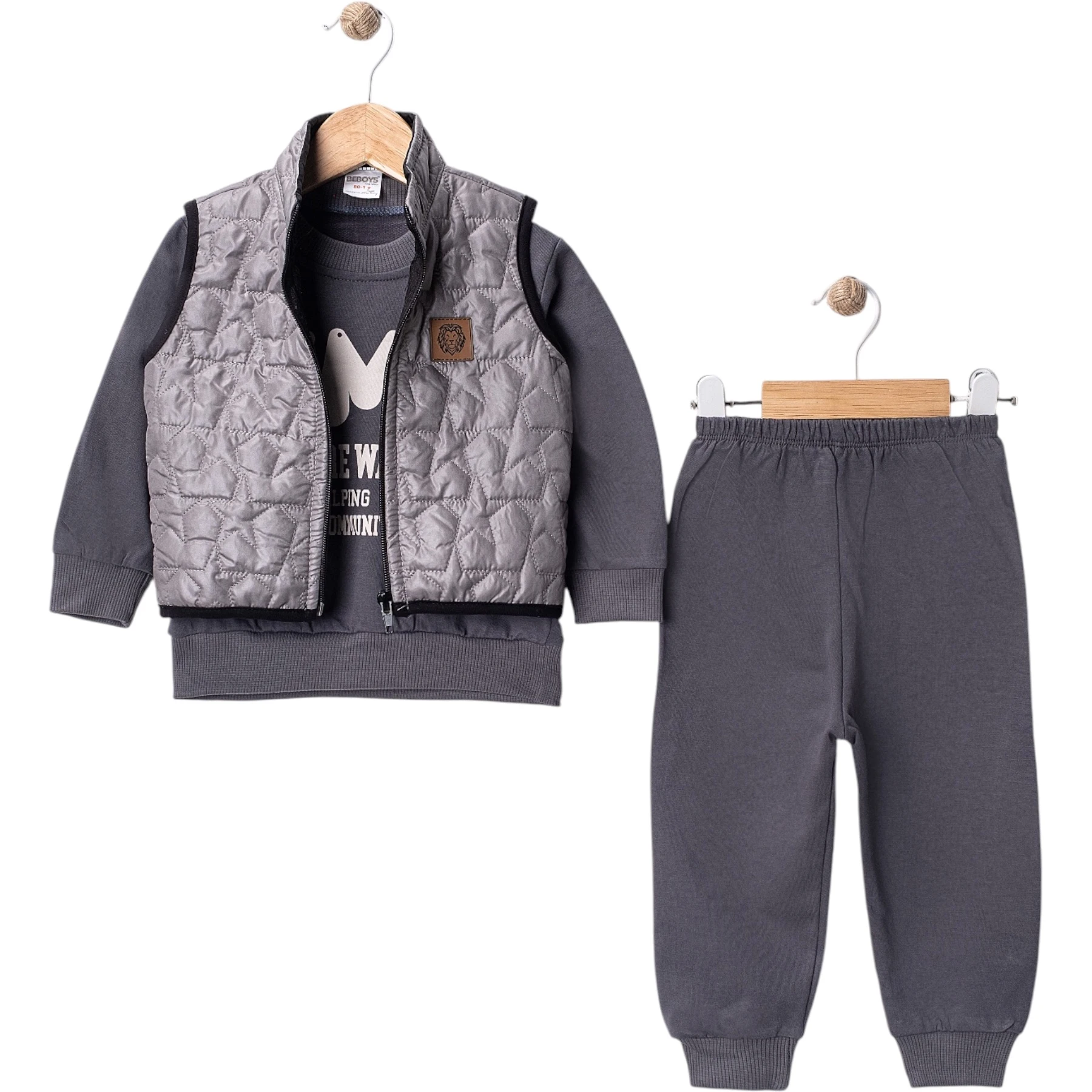 ŞİŞME YELEKLİ İKİ İPLİK TAKIM  12 Ay,2Y,3Y,4Y Erkek