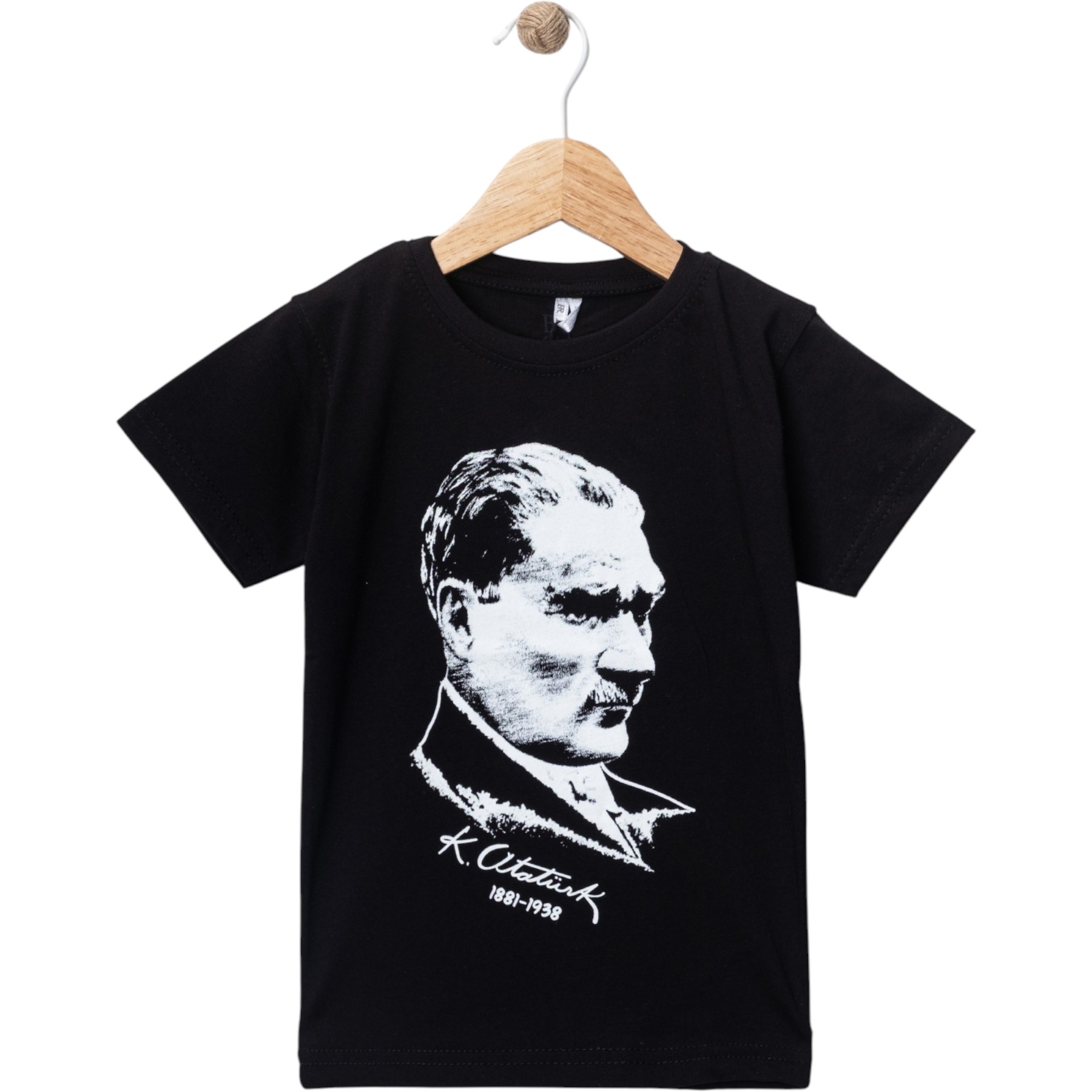 SİYAH ATATÜRK BASKILI KISA KOL TİŞÖRT 5Y,6Y,7Y,8Y Uni
