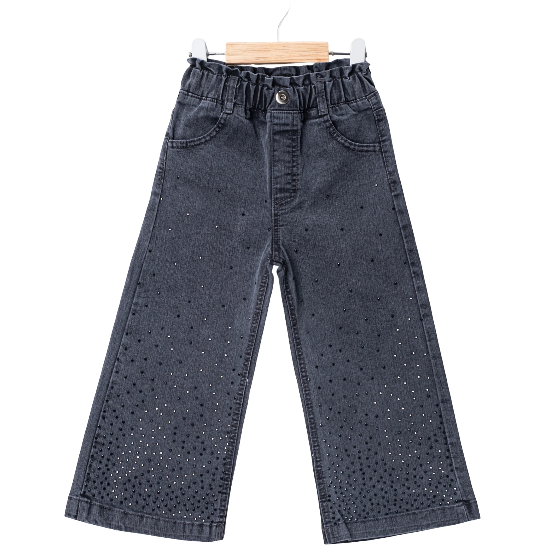 SİYAH TAŞLI KOT PANTOLON  2Y,3Y,4Y,5Y Kız
