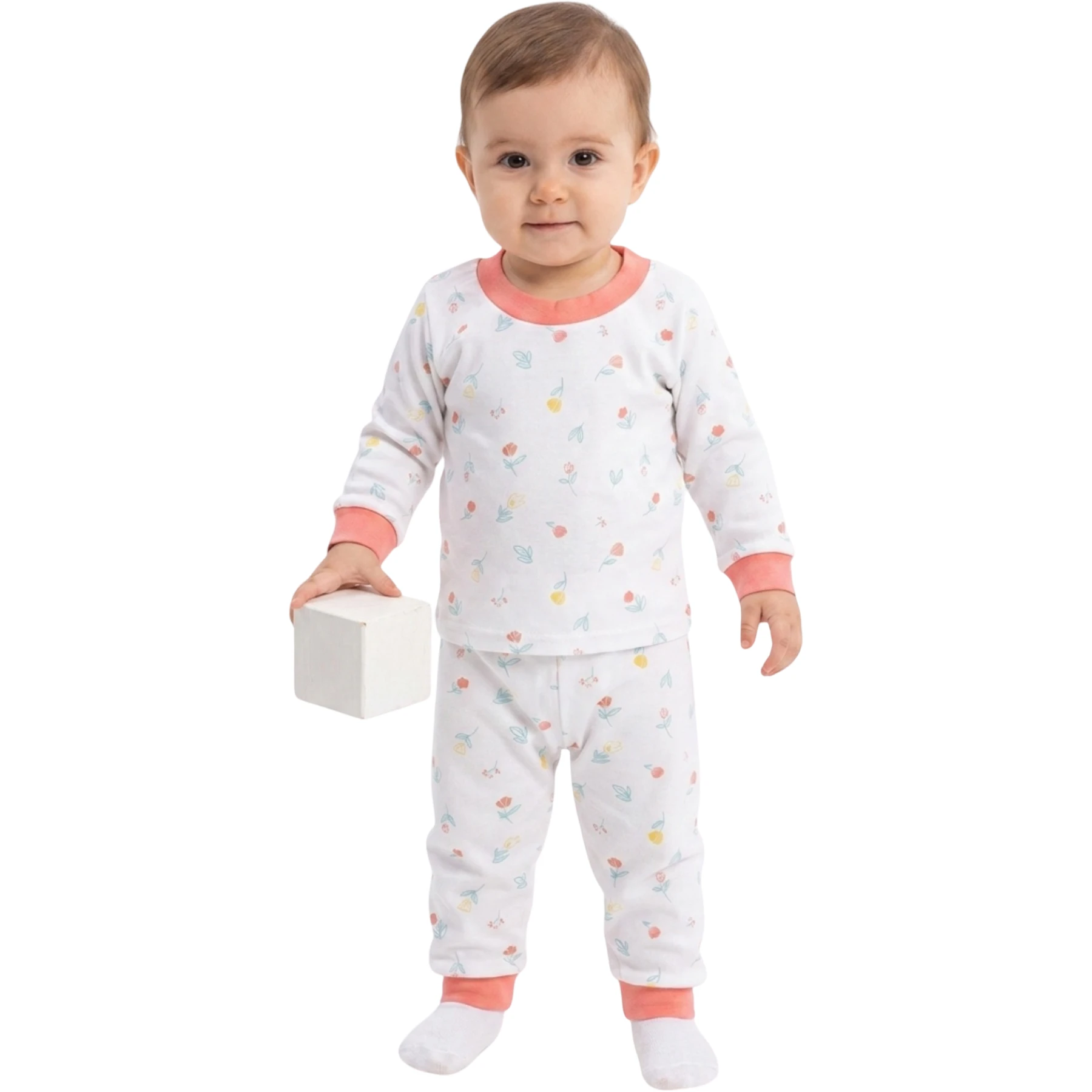 SOFT ÇİÇEK PİJAMA 6 Ay,12 Ay,18 Ay,2Y Kız