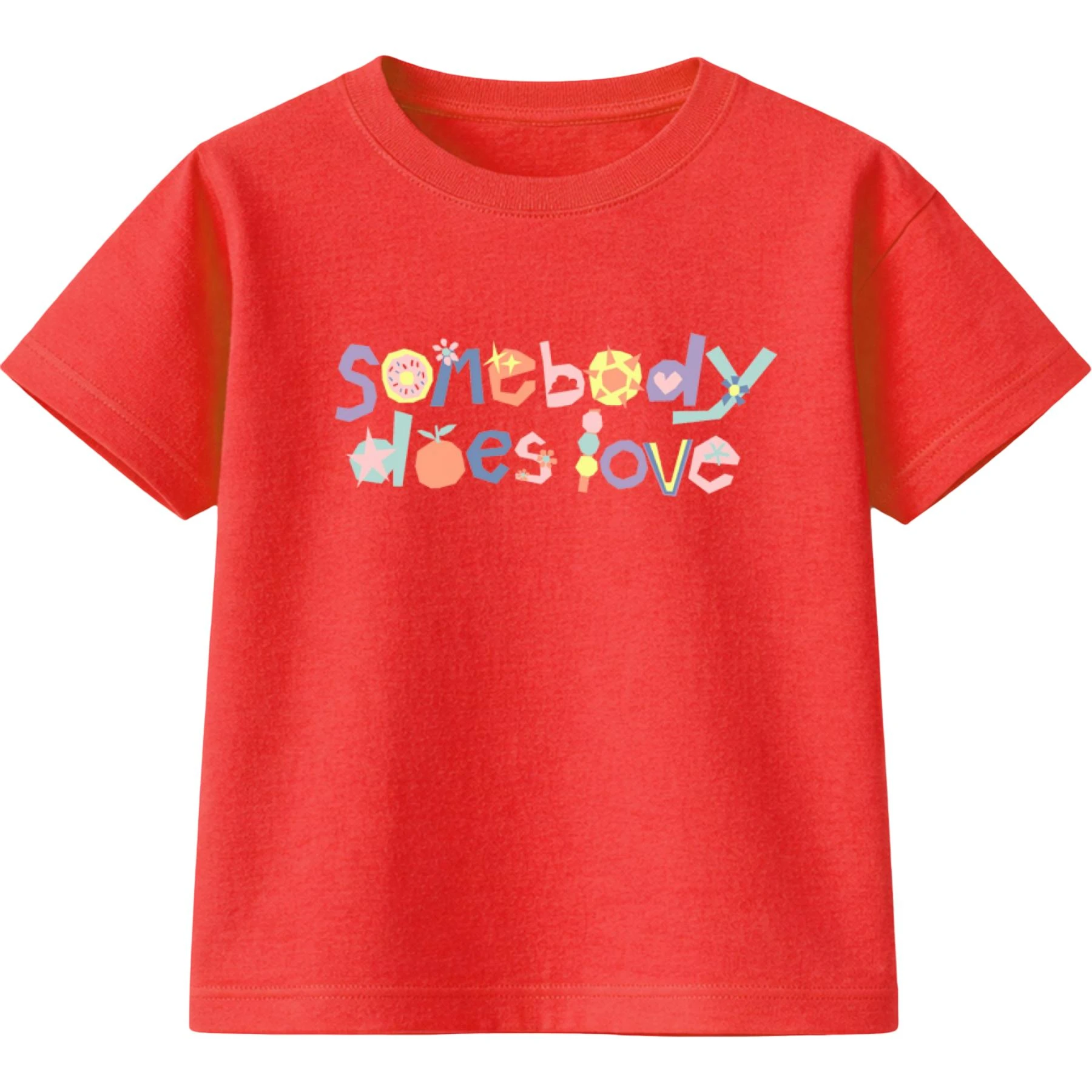 SOMEBODY BASKILI KISA KOLLU TİŞÖRT  2Y,3Y,4Y,5Y Kız
