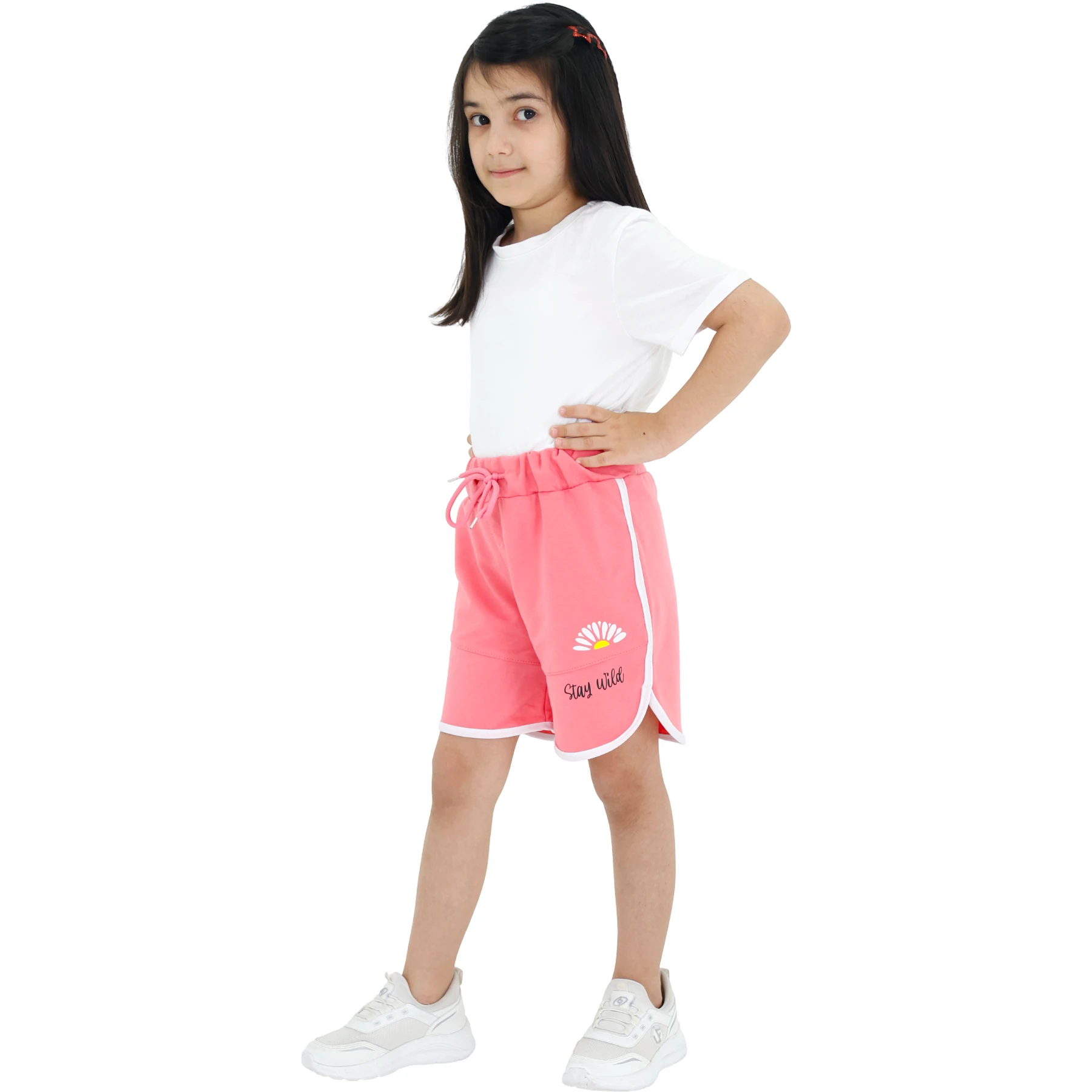 STAYWİLD BASKI BİYELİ KIZ ŞORT 3Y,4Y,5Y,6Y,7Y,8Y Kız