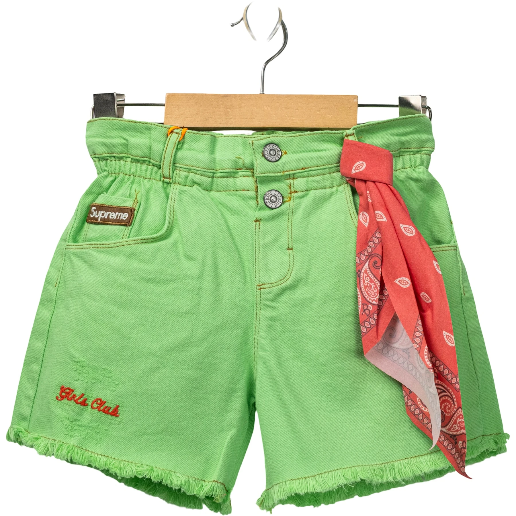 SUPREME DERİ ETİKETLİ RENKLİ ŞORT 3Y,4Y,5Y,6Y Kız