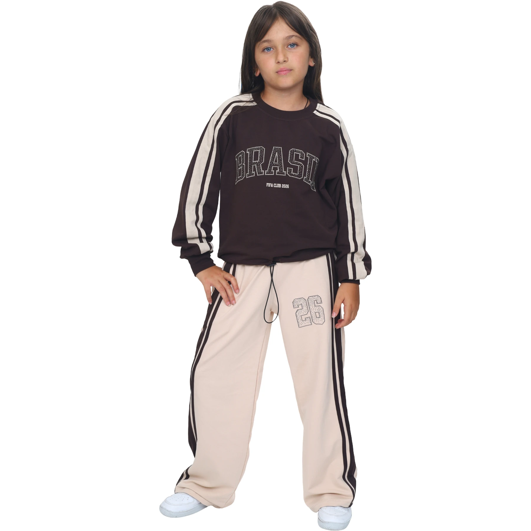 TAŞ VE ŞERIT DETAYLI TAKIM 4Y,5Y,6Y,7Y,8Y Kız