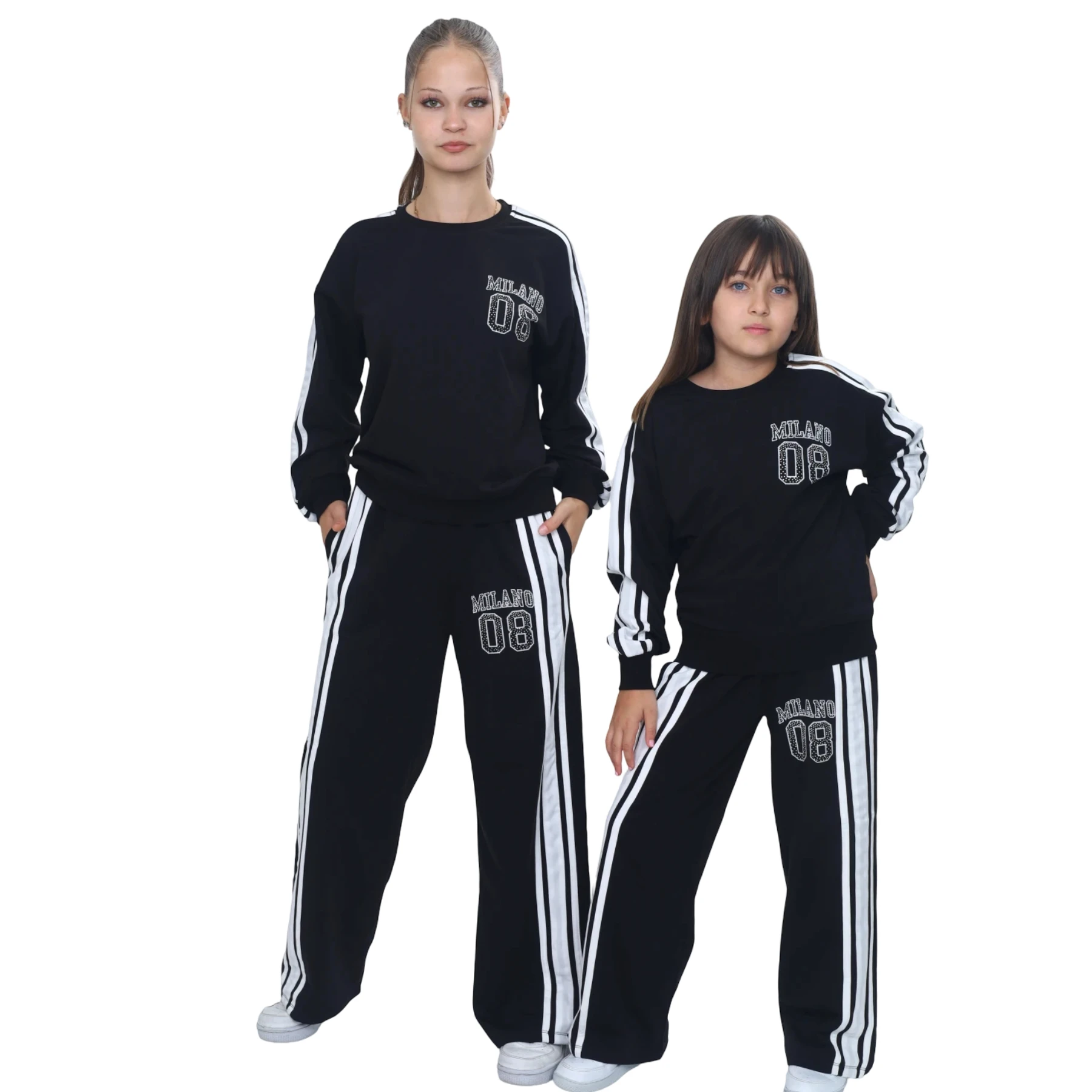 TAŞLI BASKI DETAYLI ŞERİTLİ TAKIM 8Y,10Y,12Y,14Y,16Y Kız