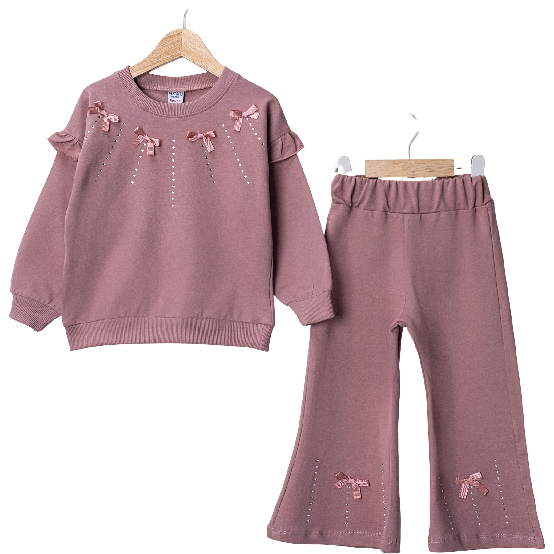 TAŞLI FİYONKLU İKİ İP KIZ TAKIM 2Y,3Y,4Y,5Y Kız