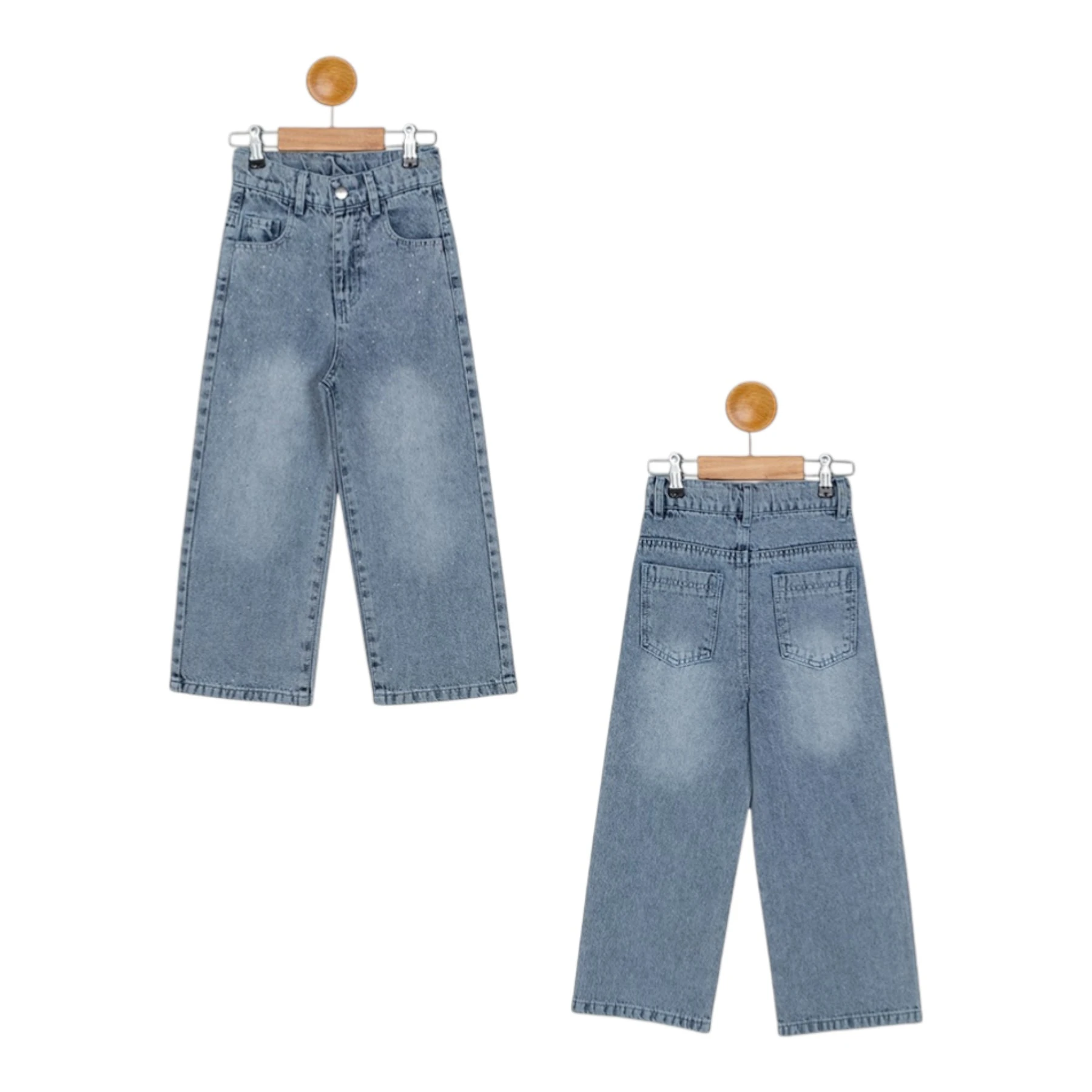 TAŞLI KIZ KOT PANTOLON  6Y,7Y,8Y,9Y,10Y Kız