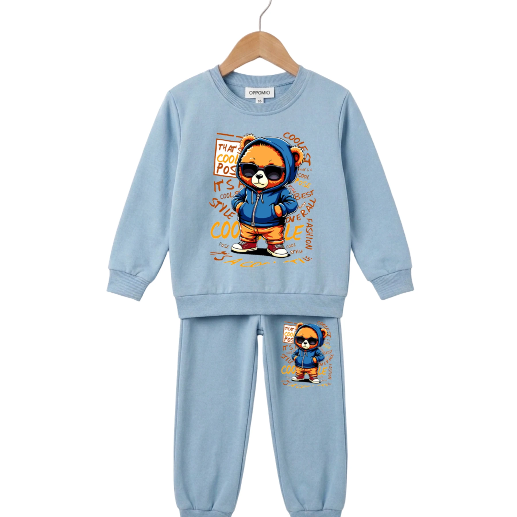 TEDDY BEAR BASKILI İKİLİ ERKEK ÇOCUK TAKIM 3Y,2Y,8Y,7Y,6Y,5Y,4Y Erkek