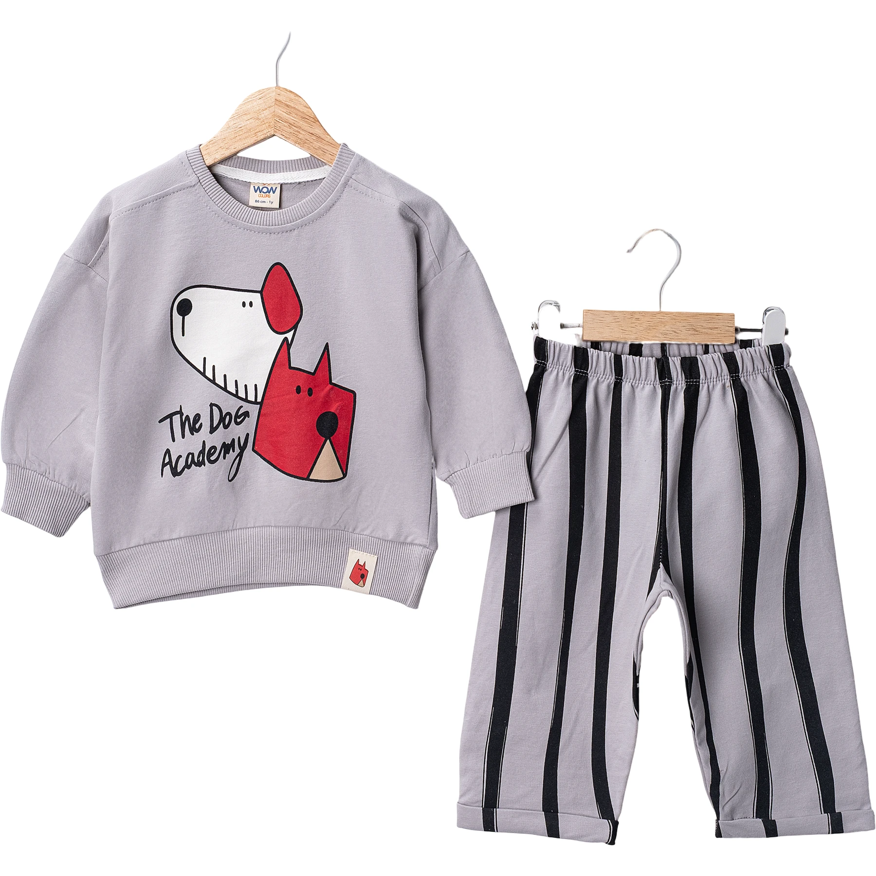 THE DOG BASKILI ETİKETLİ İKİLİ TAKIM 12 Ay,2Y,3Y,4Y Erkek