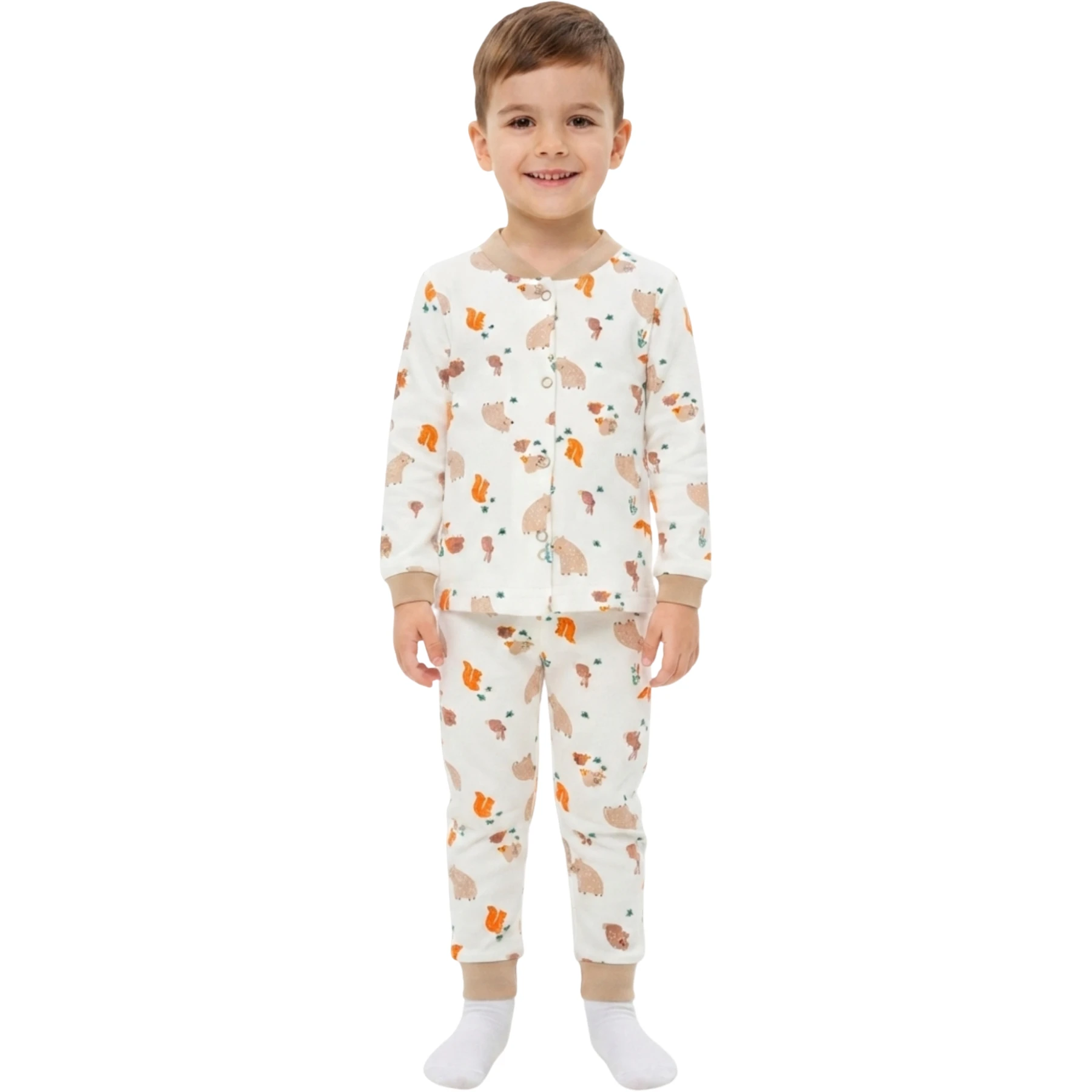 TİLKİLİ AYI ÇITÇITLI PİJAMA TAKIMI 3Y,4Y,5Y,6Y Erkek