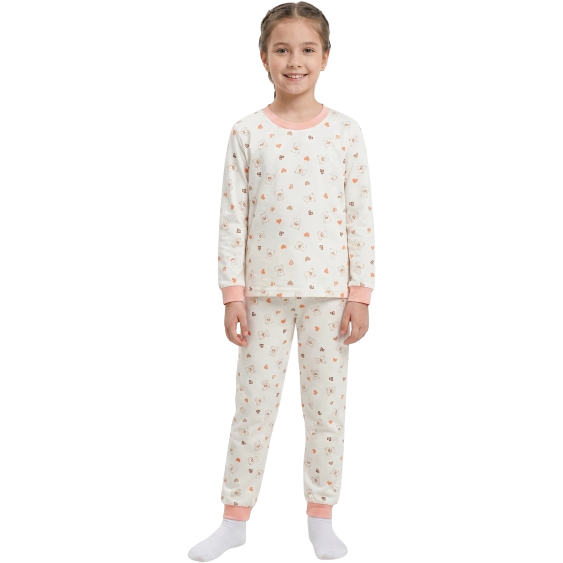 TURUNCU KALP PİJAMA 10Y,11Y,12Y Kız