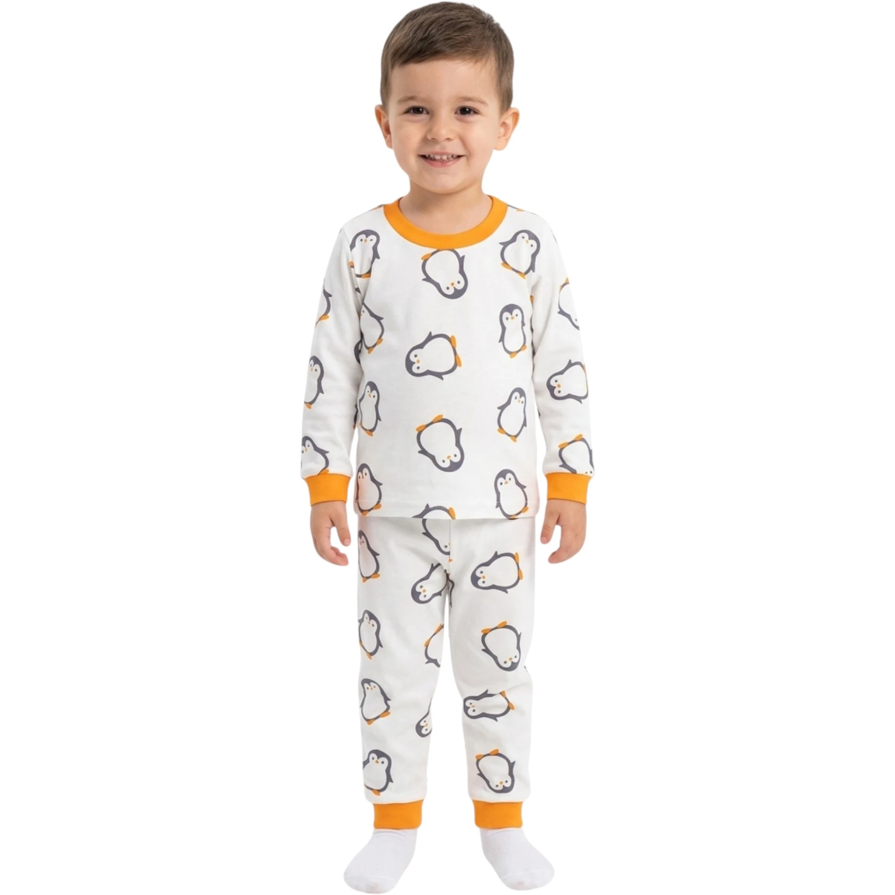 TURUNCU PENGUEN PİJAMA 3Y,4Y,5Y,6Y Uni