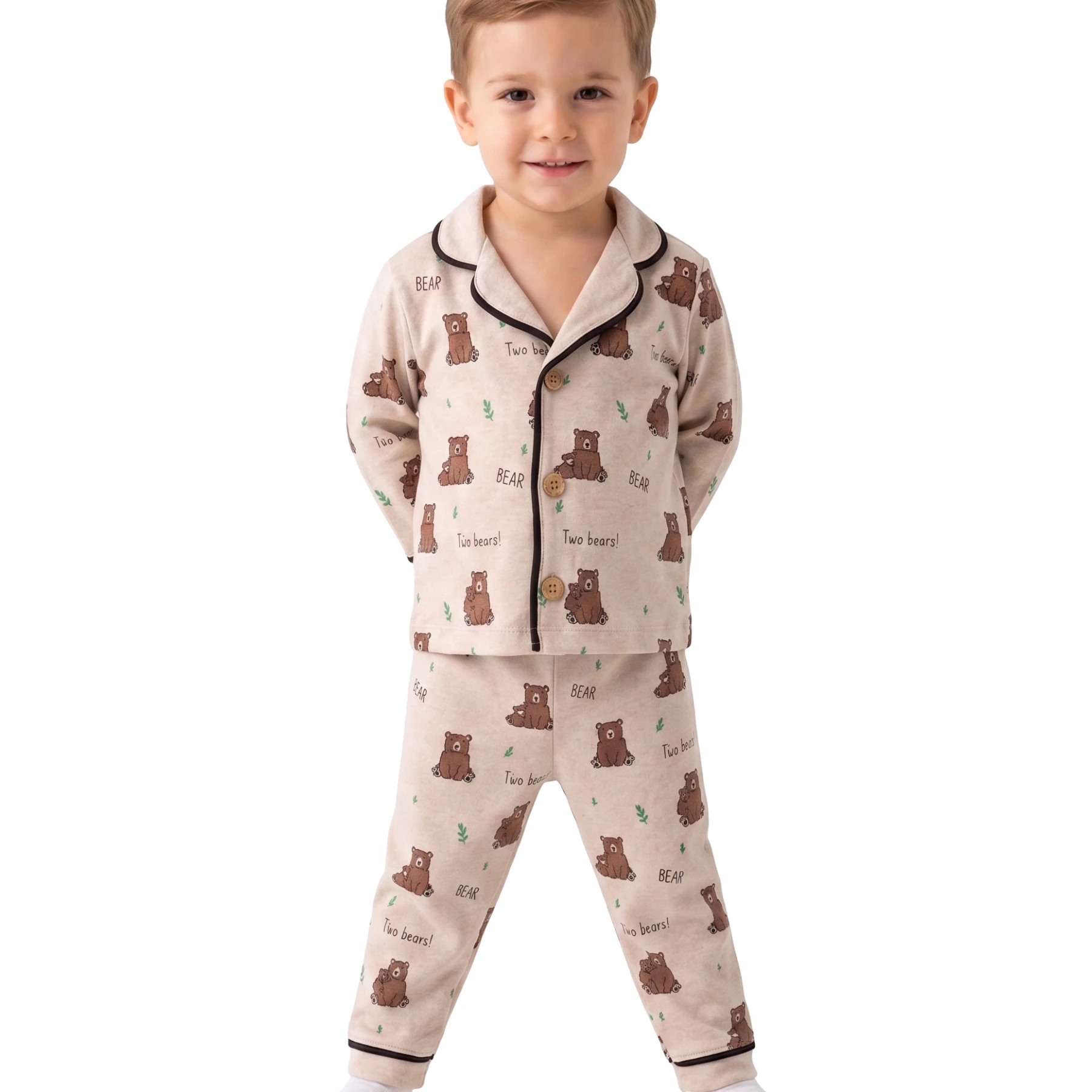 TWİG BEAR UZUN KOLLU PİJAMA TAKIM  9 Ay,12 Ay,18 Ay,2Y Erkek